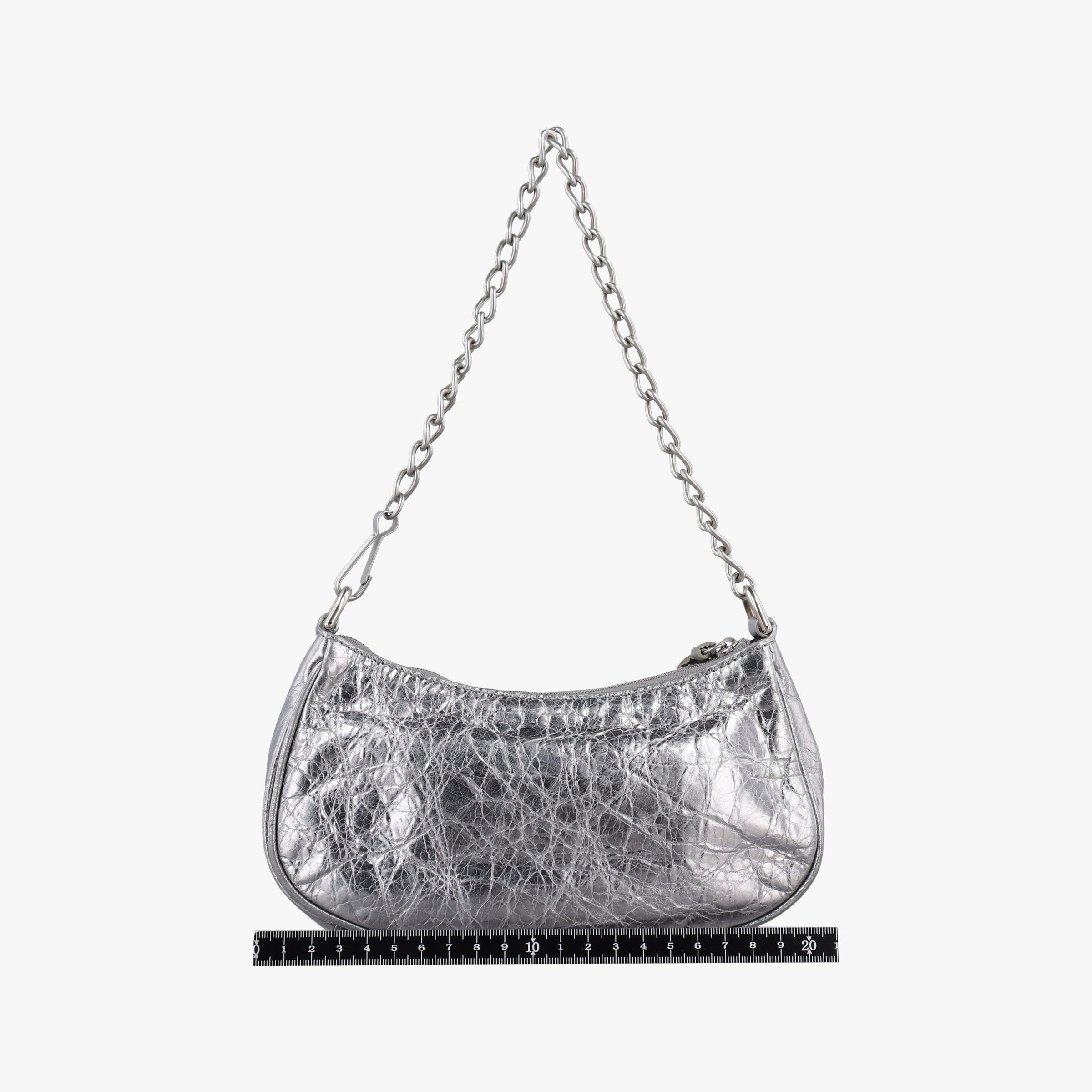 Secondhand Balenciaga Le Cagole mini Silver lambskin  shoulderbag | stylenewstar