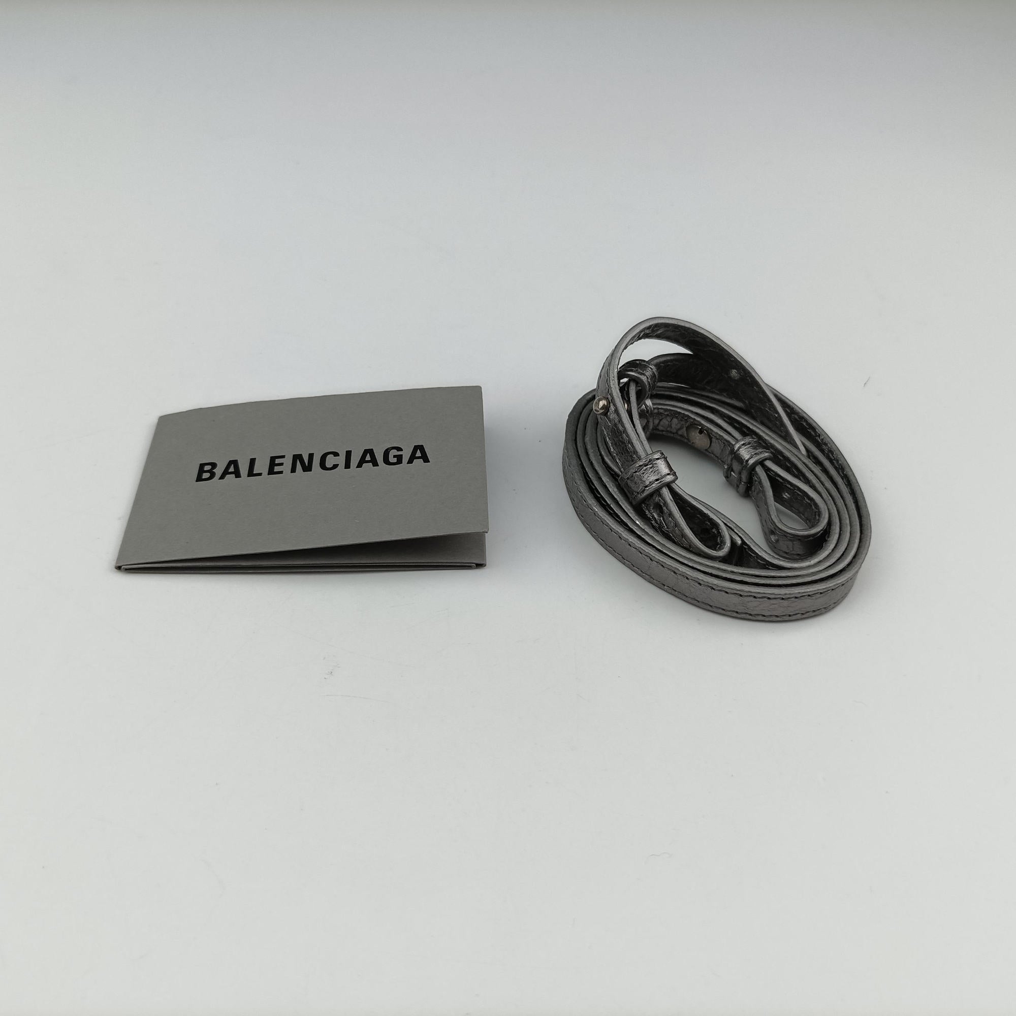 Secondhand Balenciaga Le Cagole mini Silver lambskin  shoulderbag | stylenewstar