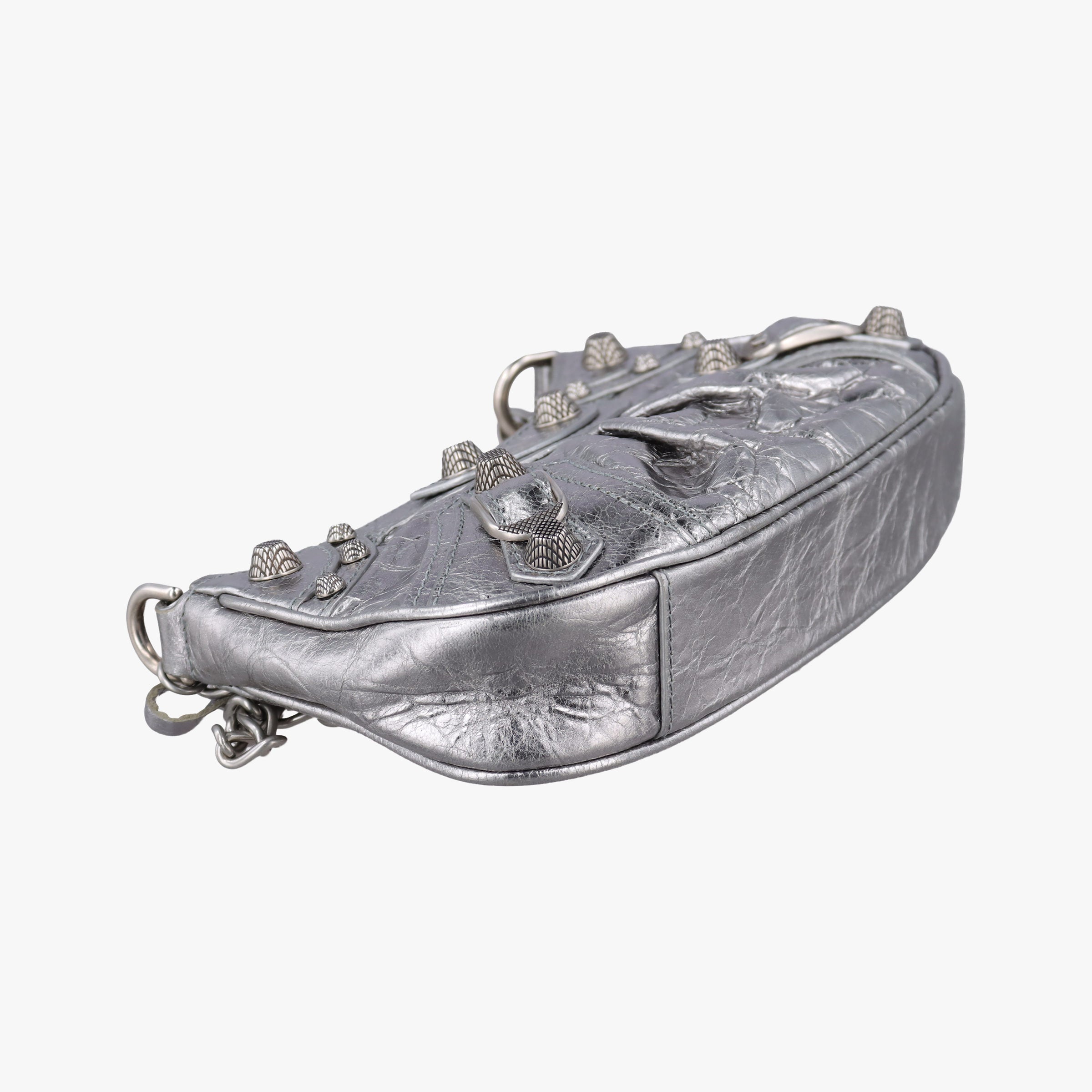 Secondhand Balenciaga Le Cagole mini Silver lambskin  shoulderbag | stylenewstar