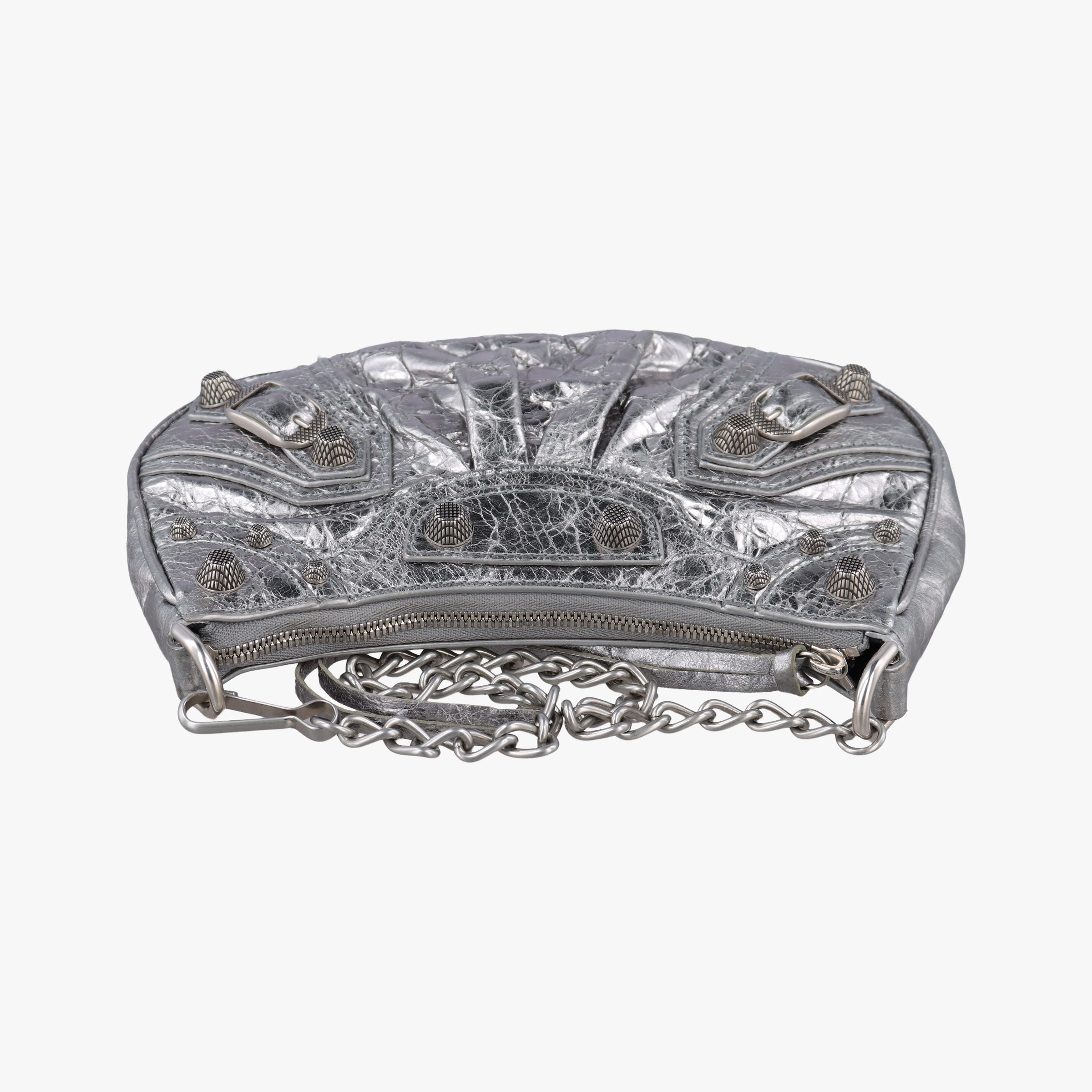 Secondhand Balenciaga Le Cagole mini Silver lambskin  shoulderbag | stylenewstar