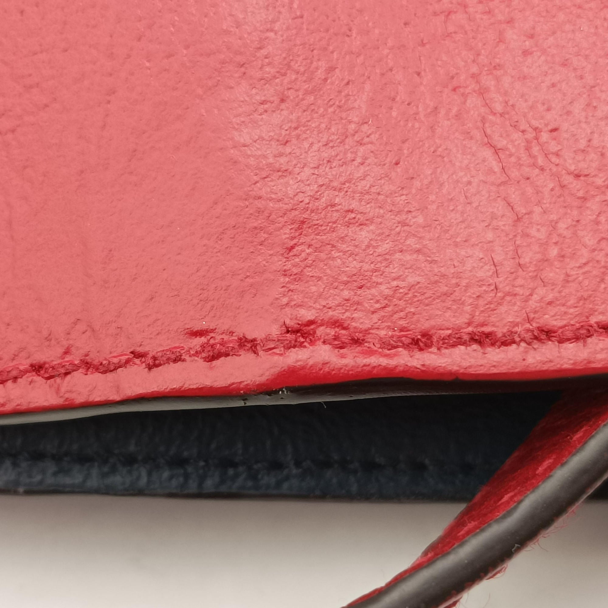 Pre-owned Gucci Rajah Navy×red Suede × leather 537219 shoulderbag | stylenewstar