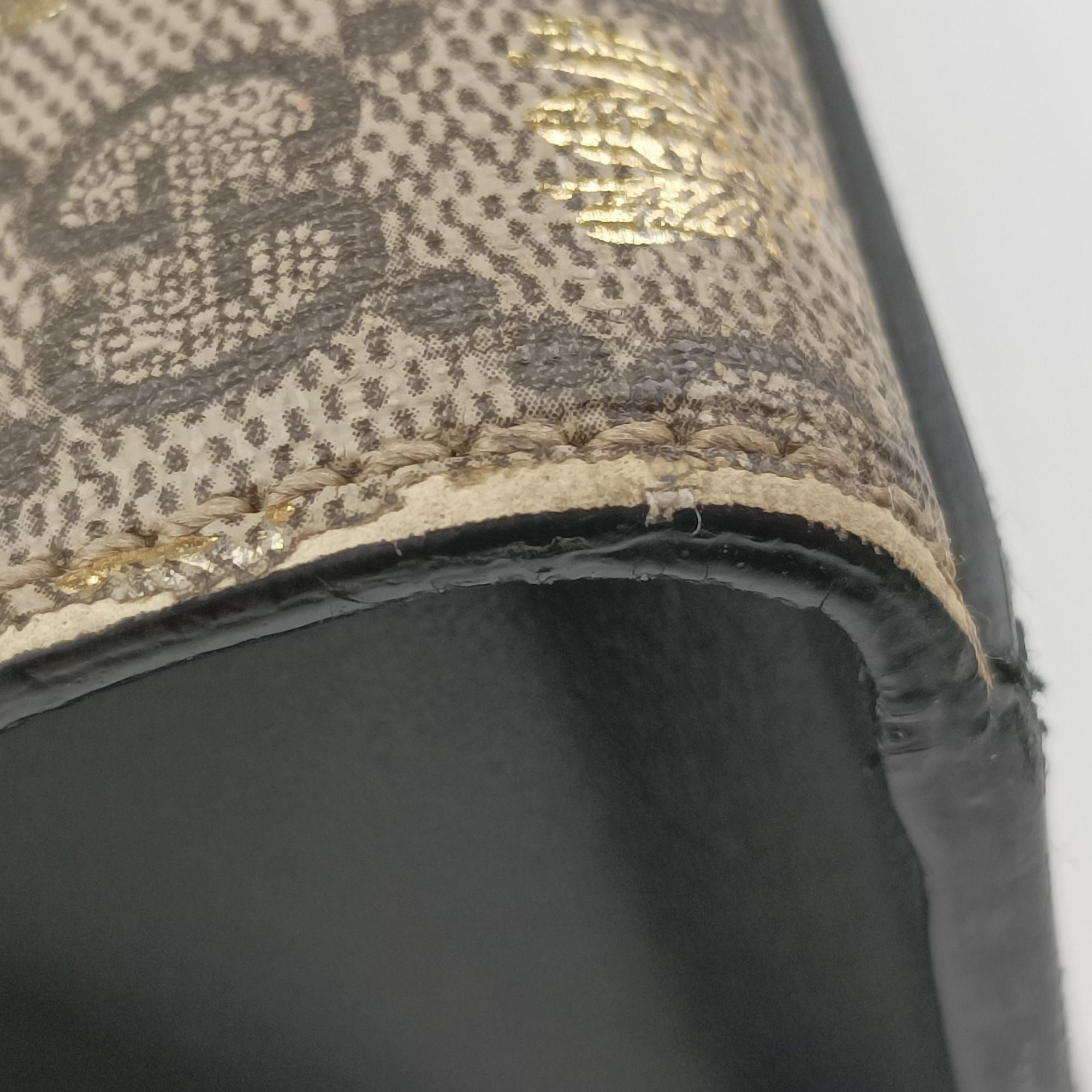 Pre-owned Gucci Padlock Beige x Black PVC coated canvas x Leather 409486 shoulderbag | stylenewstar