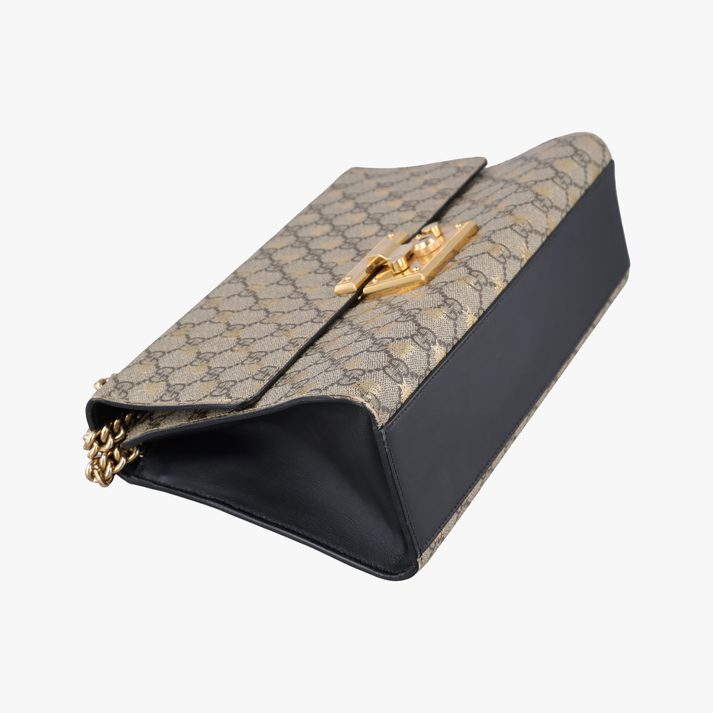 Pre-owned Gucci Padlock Beige x Black PVC coated canvas x Leather 409486 shoulderbag | stylenewstar
