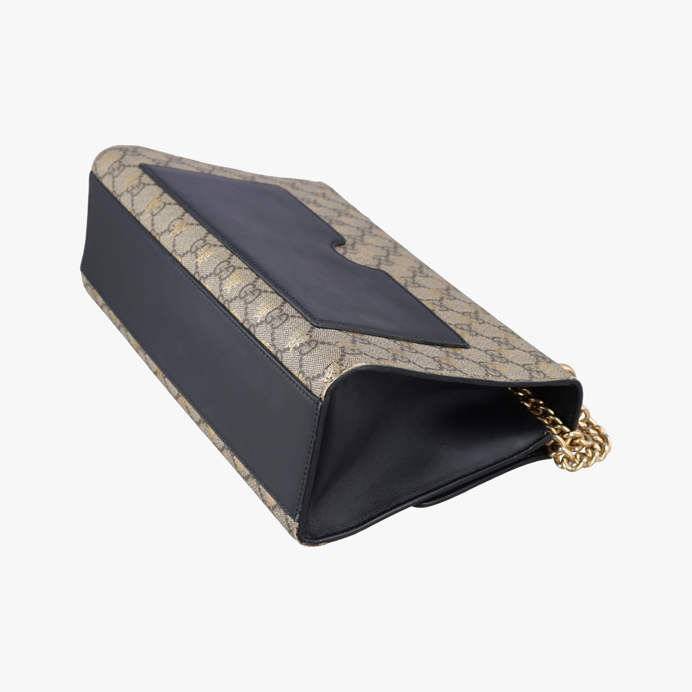 Pre-owned Gucci Padlock Beige x Black PVC coated canvas x Leather 409486 shoulderbag | stylenewstar