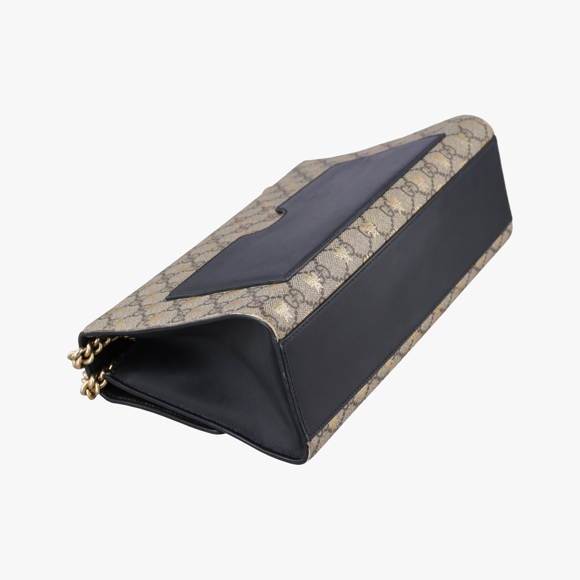 Pre-owned Gucci Padlock Beige x Black PVC coated canvas x Leather 409486 shoulderbag | stylenewstar