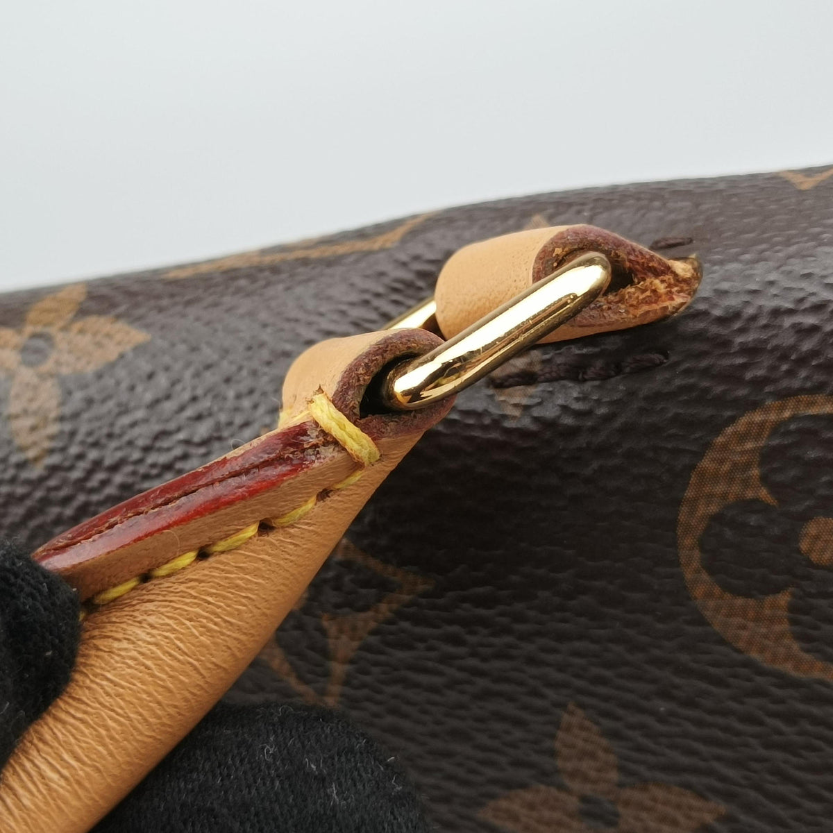 Pre-owned Louis Vuitton MARIGNAN Brown × Coquelicot Monogram Canvas×calf leather M44286 shoulderbag | stylenewstar
