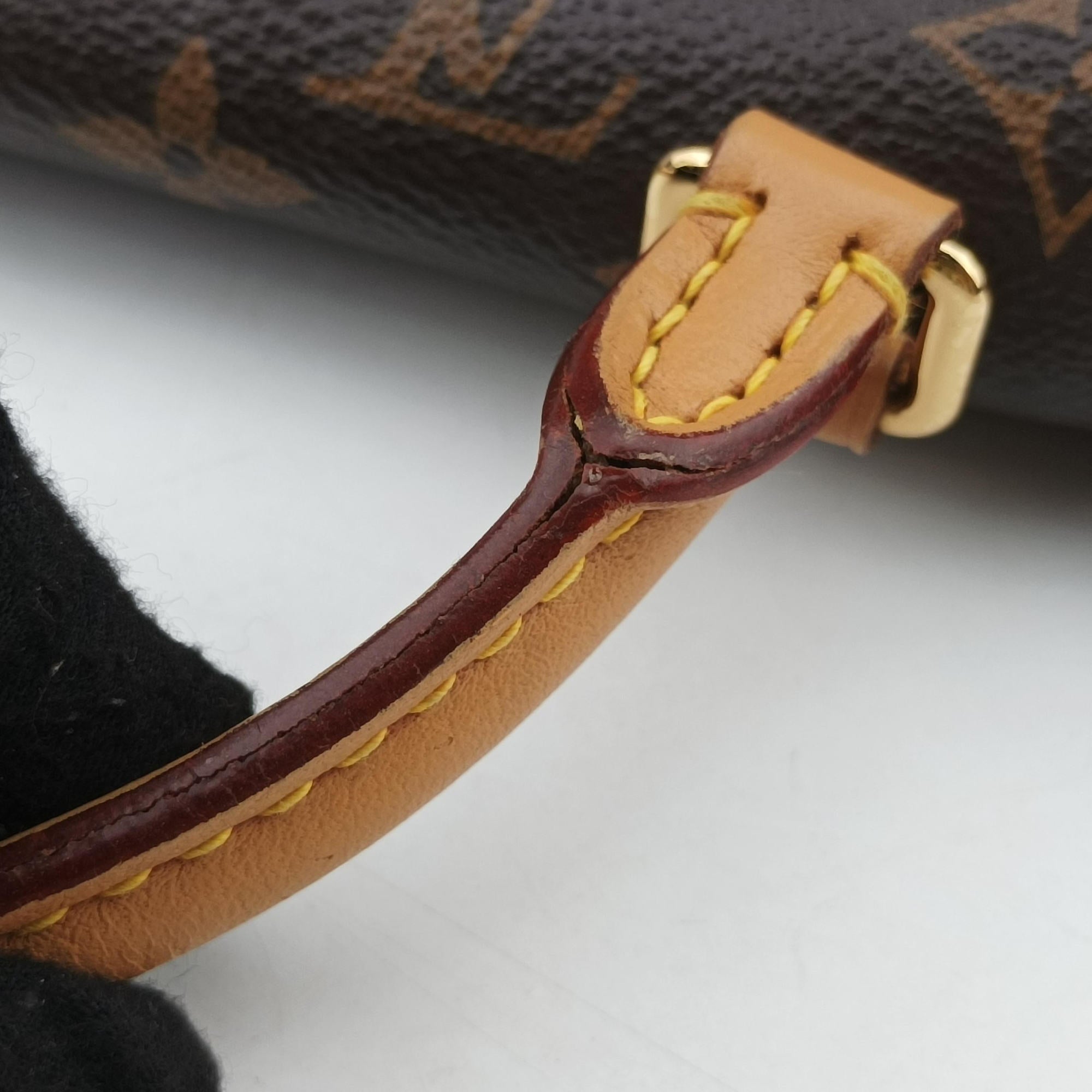 Pre-owned Louis Vuitton MARIGNAN Brown × Coquelicot Monogram Canvas×calf leather M44286 shoulderbag | stylenewstar