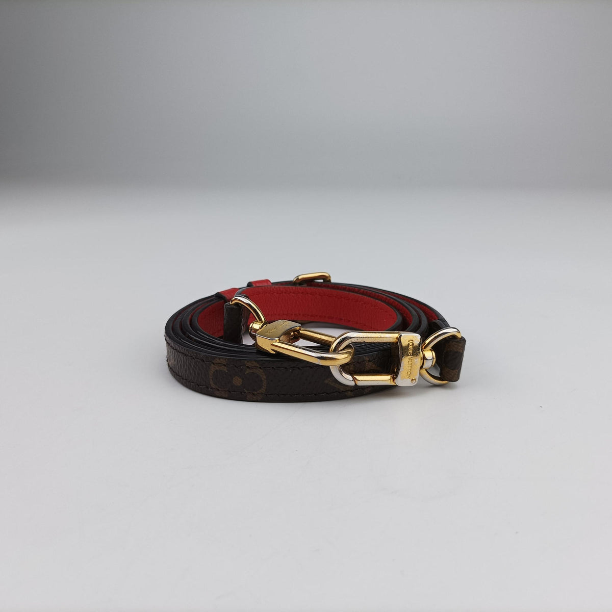 Pre-owned Louis Vuitton MARIGNAN Brown × Coquelicot Monogram Canvas×calf leather M44286 shoulderbag | stylenewstar