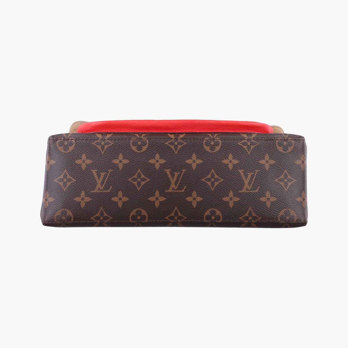 Pre-owned Louis Vuitton MARIGNAN Brown × Coquelicot Monogram Canvas×calf leather M44286 shoulderbag | stylenewstar