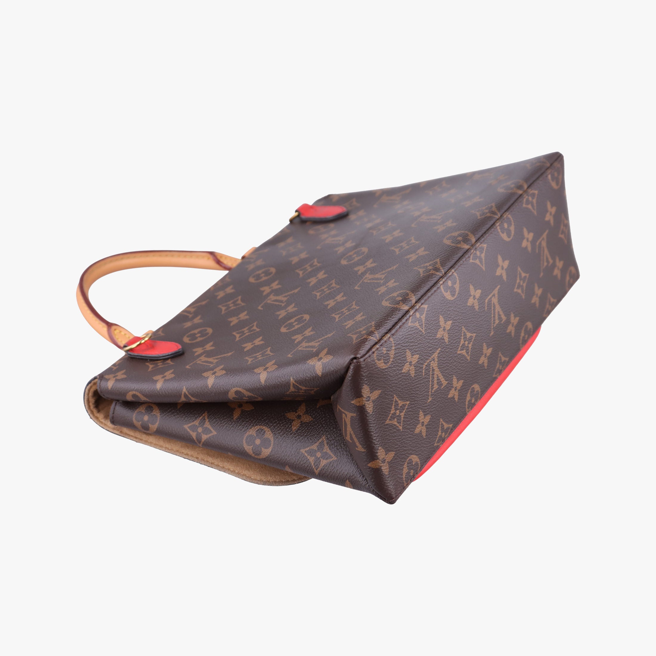 Pre-owned Louis Vuitton MARIGNAN Brown × Coquelicot Monogram Canvas×calf leather M44286 shoulderbag | stylenewstar