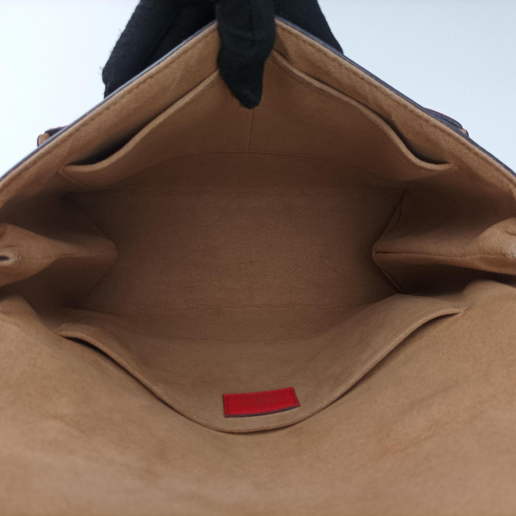Pre-owned Louis Vuitton MARIGNAN Brown × Coquelicot Monogram Canvas×calf leather M44286 shoulderbag | stylenewstar