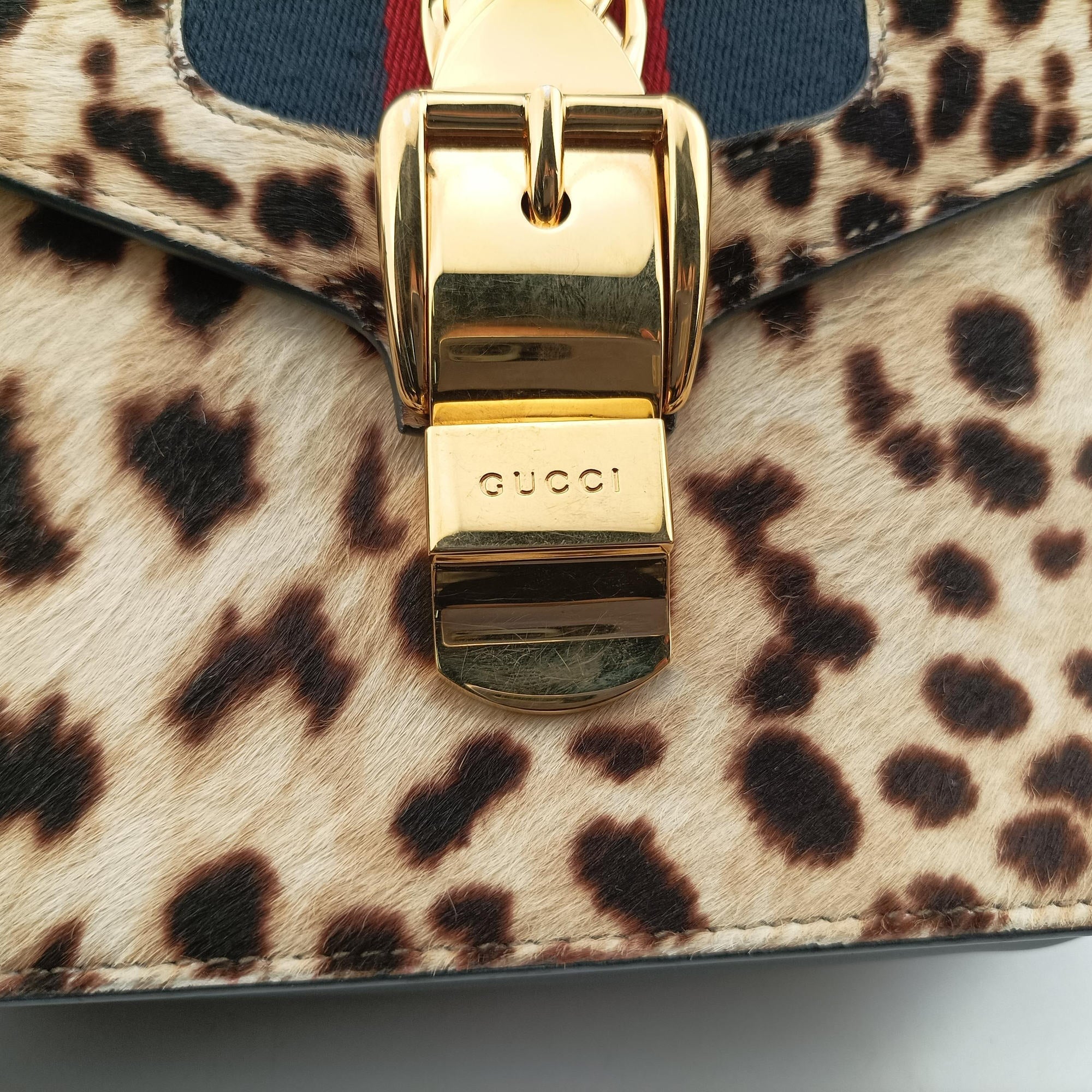 Pre-owned Gucci Sylvie Multicolour ponyhair×leather 470270 shoulderbag | stylenewstar
