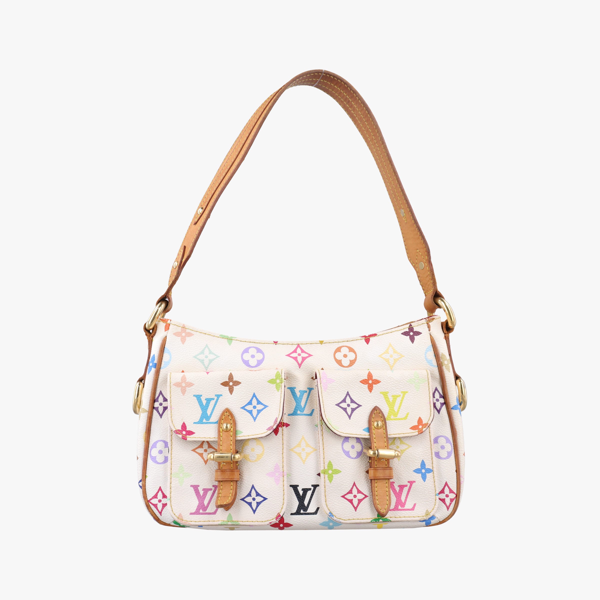 Pre-owned Louis Vuitton LODGE PM white Monogram Multicolor M40053 shoulderbag | stylenewstar