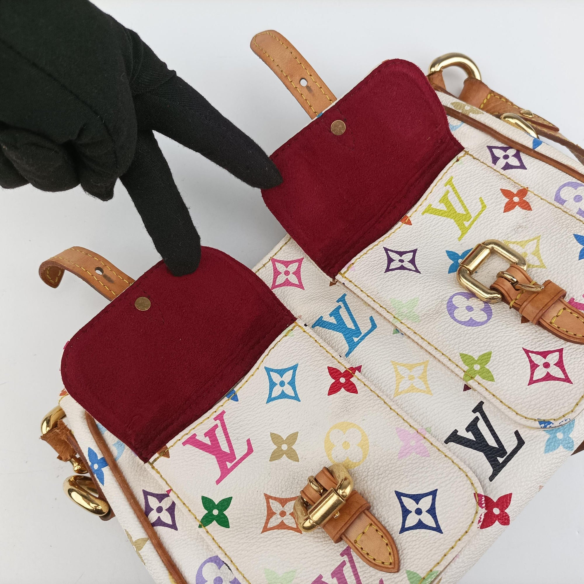 Pre-owned Louis Vuitton LODGE PM white Monogram Multicolor M40053 shoulderbag | stylenewstar