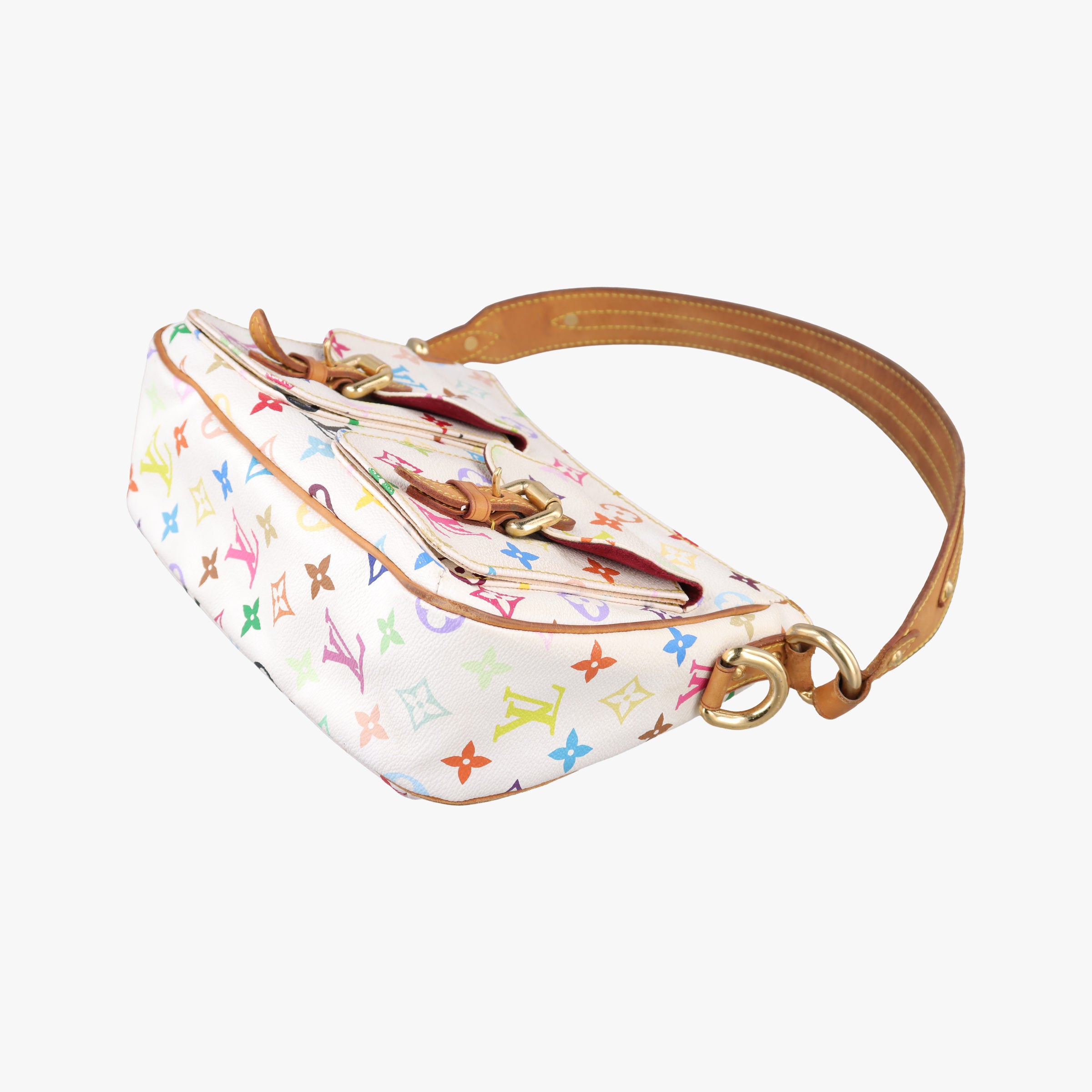 Pre-owned Louis Vuitton LODGE PM white Monogram Multicolor M40053 shoulderbag | stylenewstar