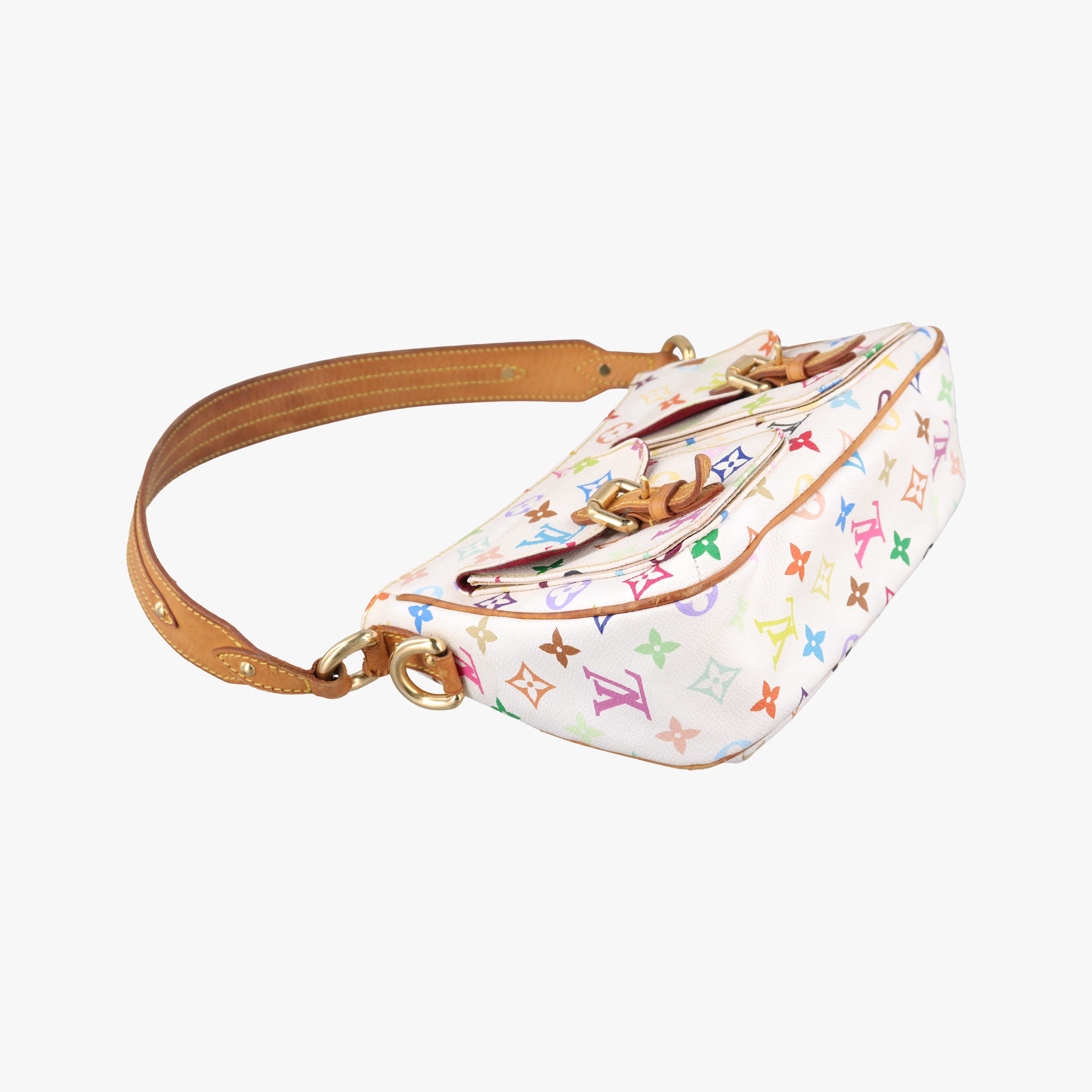 Pre-owned Louis Vuitton LODGE PM white Monogram Multicolor M40053 shoulderbag | stylenewstar
