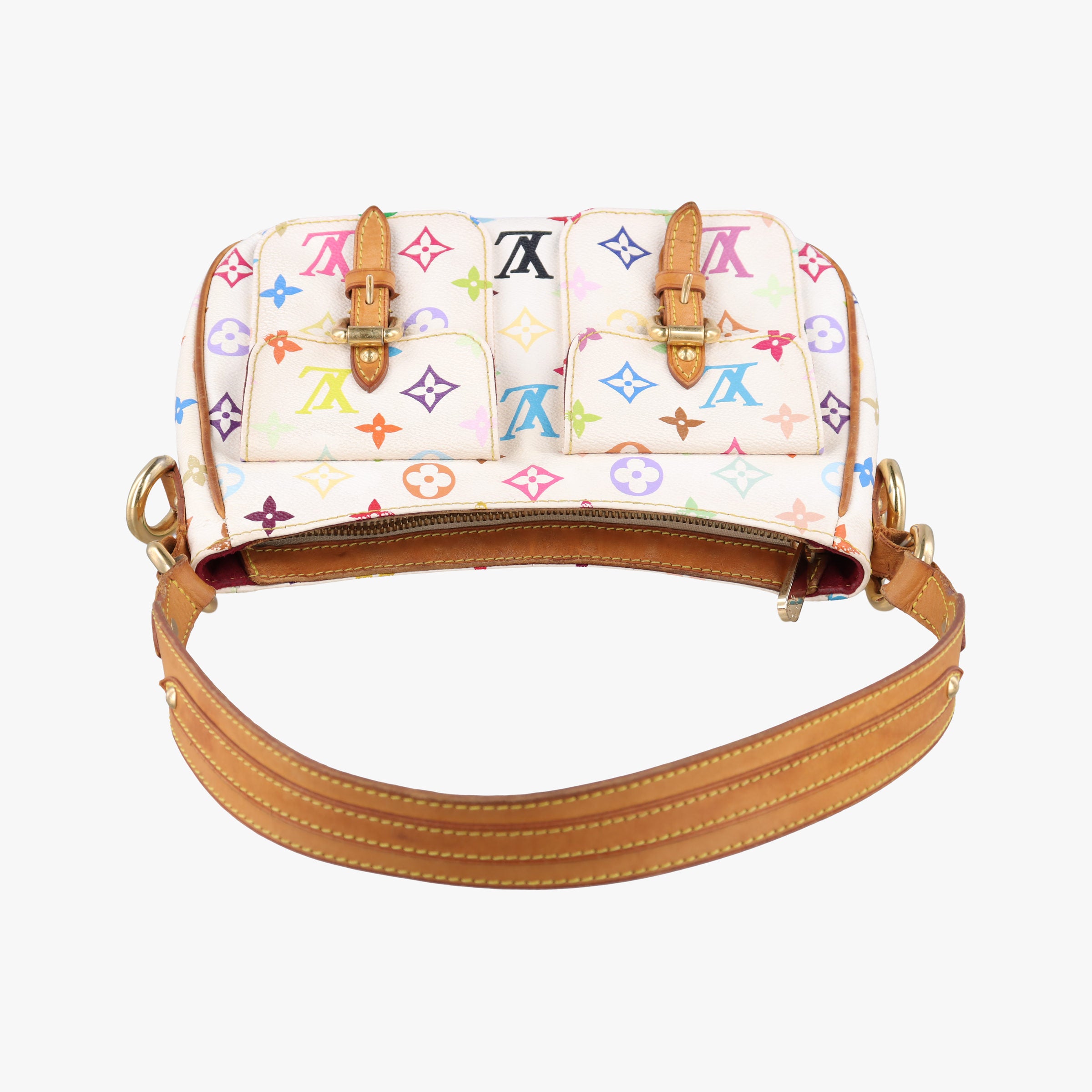 Pre-owned Louis Vuitton LODGE PM white Monogram Multicolor M40053 shoulderbag | stylenewstar