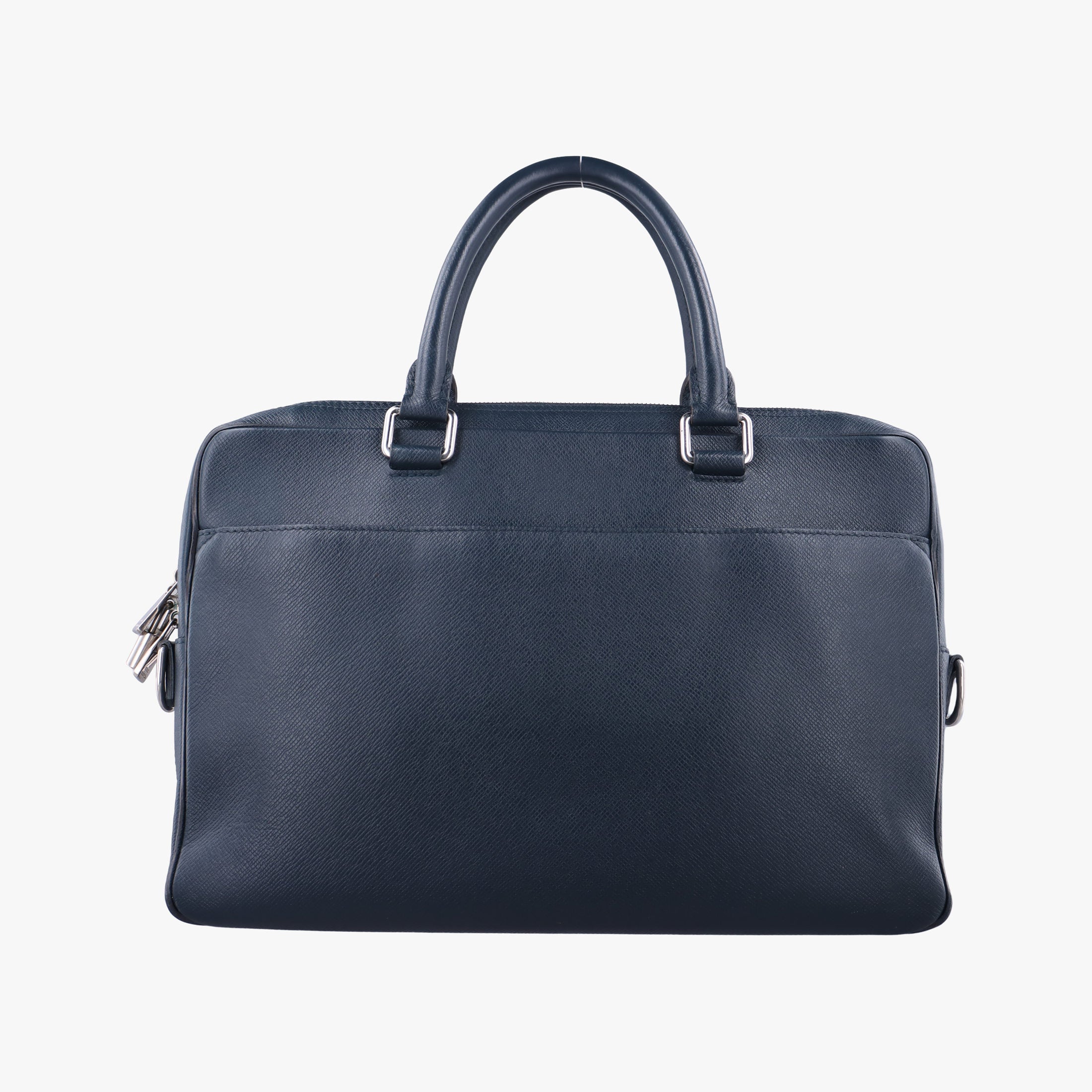 Pre-owned Louis Vuitton Porto Document Business MM Ocean Blue Taiga M32705 handbag | stylenewstar