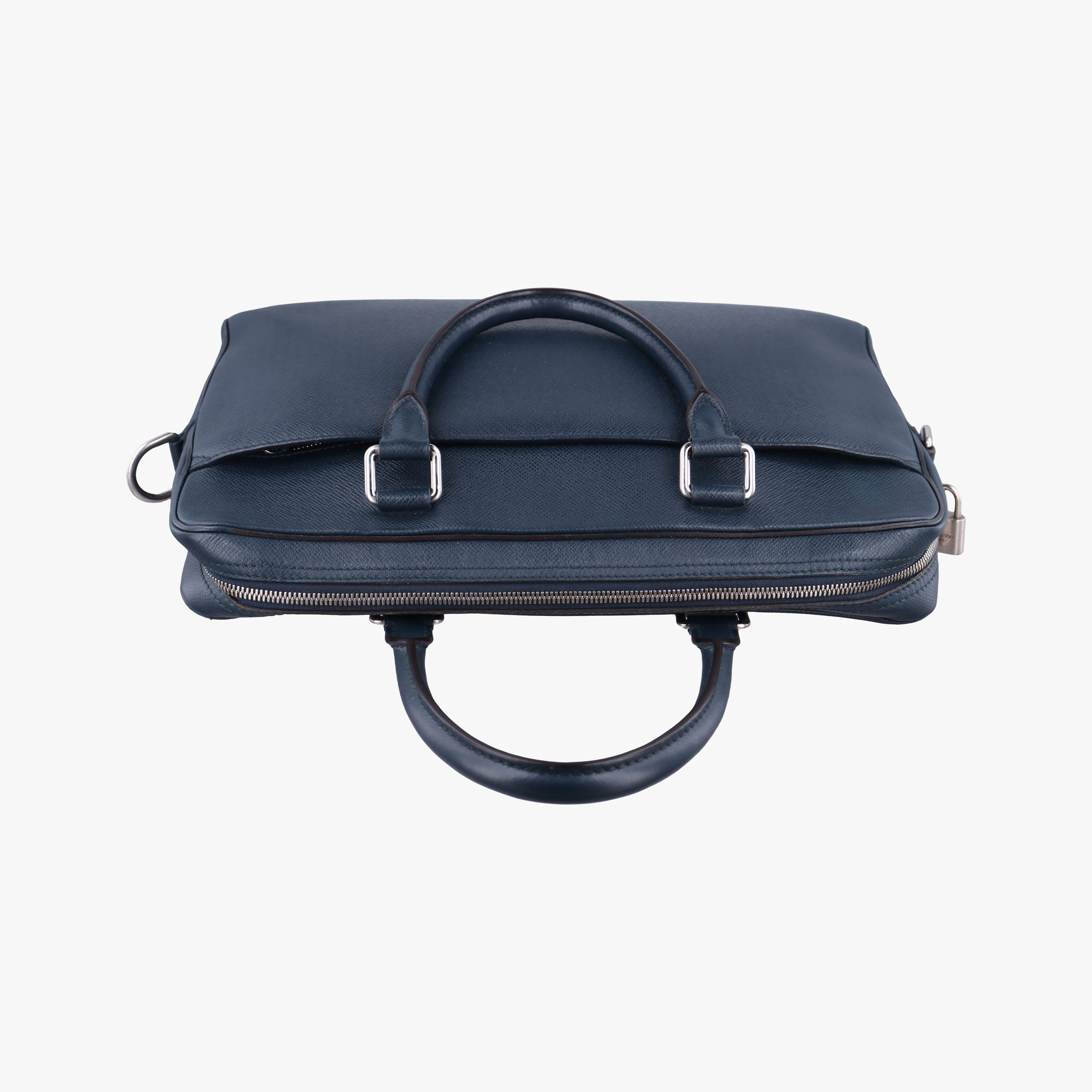 Pre-owned Louis Vuitton Porto Document Business MM Ocean Blue Taiga M32705 handbag | stylenewstar