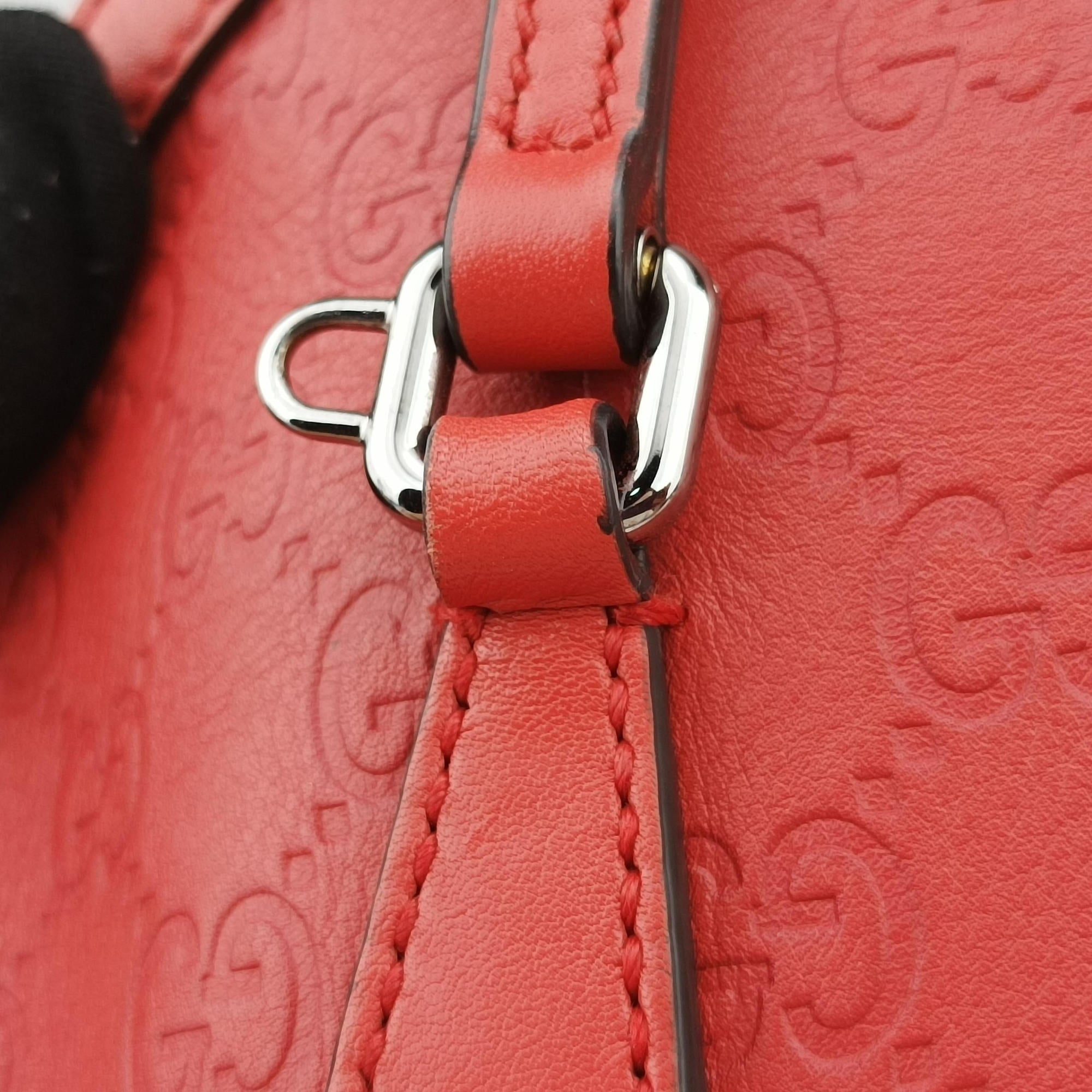 Secondhand Gucci Microguccissima dome Red Leather 420023 shoulderbag | stylenewstar