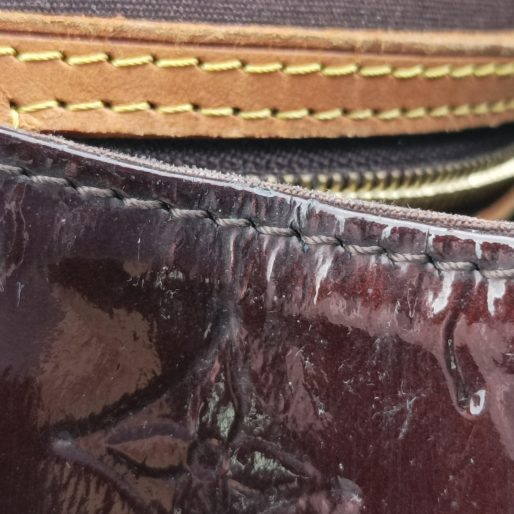 Pre-owned Louis Vuitton Brea MM AMARANTE Vernis M91619 handbag | stylenewstar