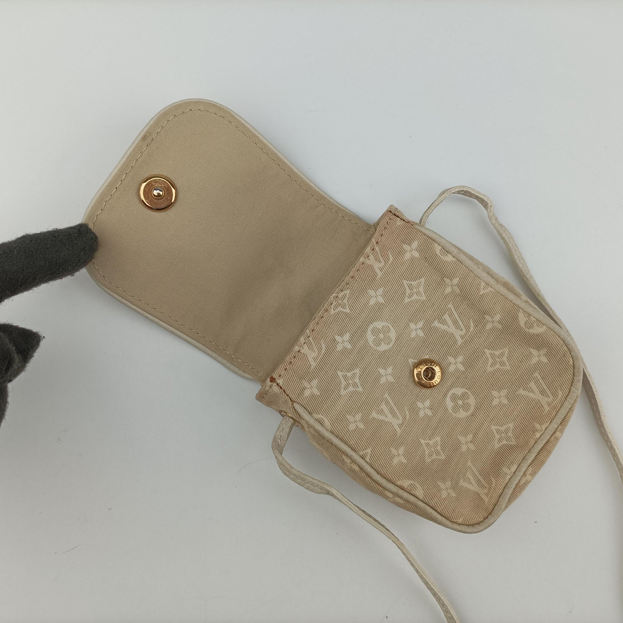 Pre-owned Louis Vuitton Cancun Pochette Dune x Ivory Monogram Mini Lin Cotton M95312 shoulderbag | stylenewstar