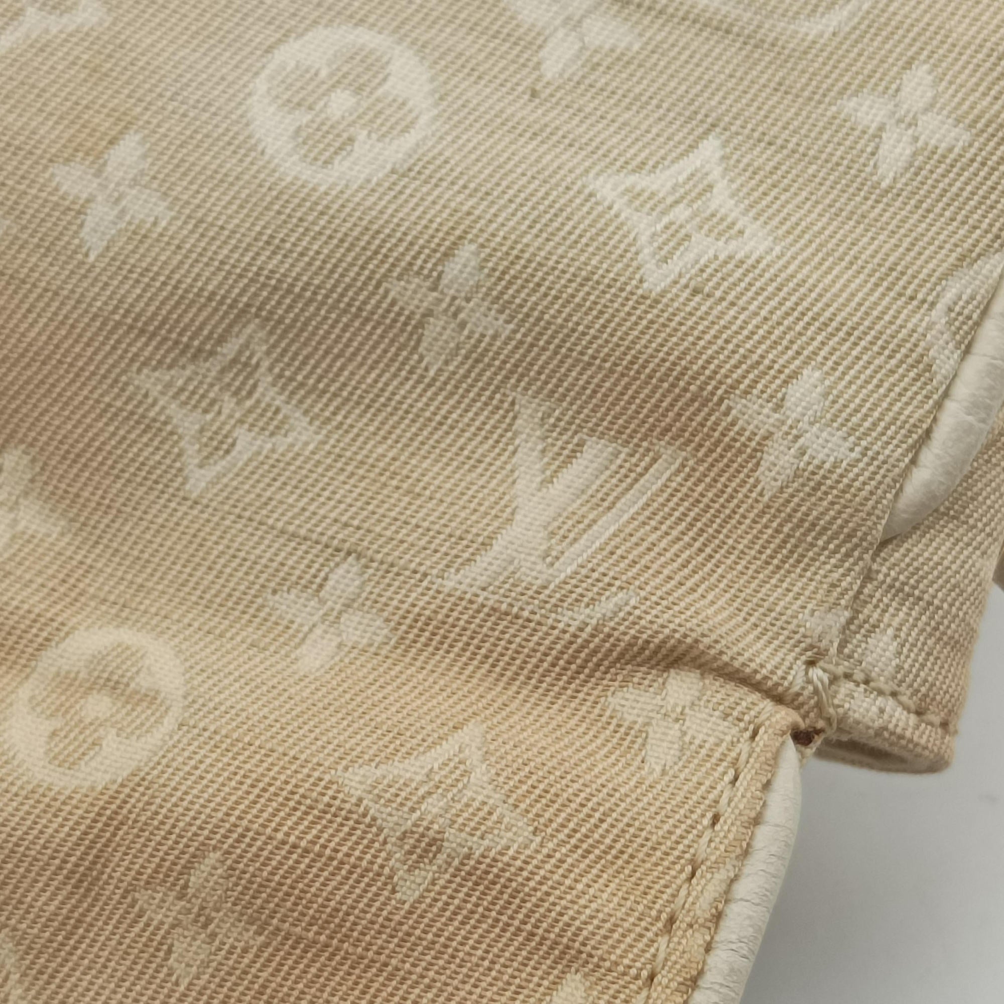 Pre-owned Louis Vuitton Cancun Pochette Dune x Ivory Monogram Mini Lin Cotton M95312 shoulderbag | stylenewstar