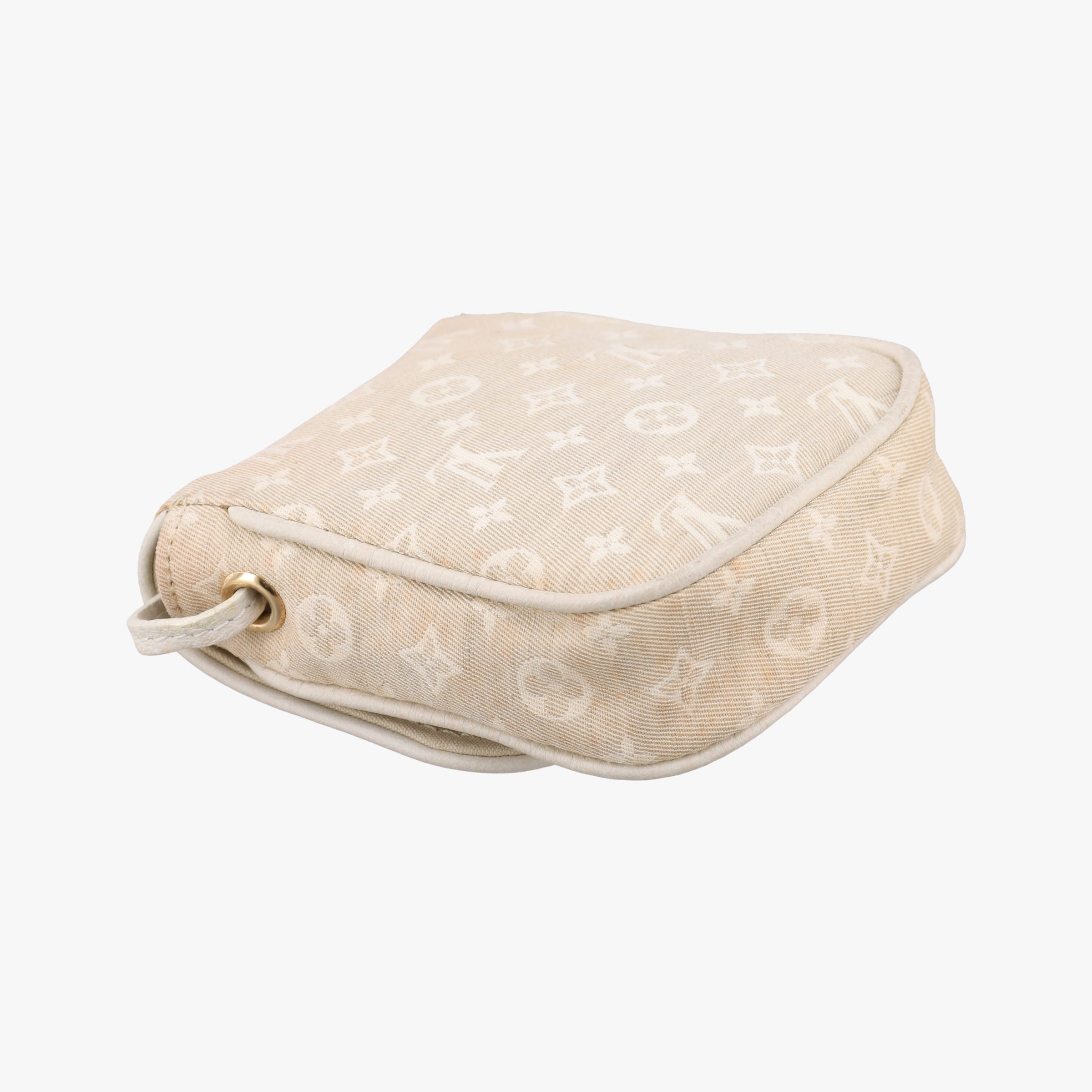 Pre-owned Louis Vuitton Cancun Pochette Dune x Ivory Monogram Mini Lin Cotton M95312 shoulderbag | stylenewstar