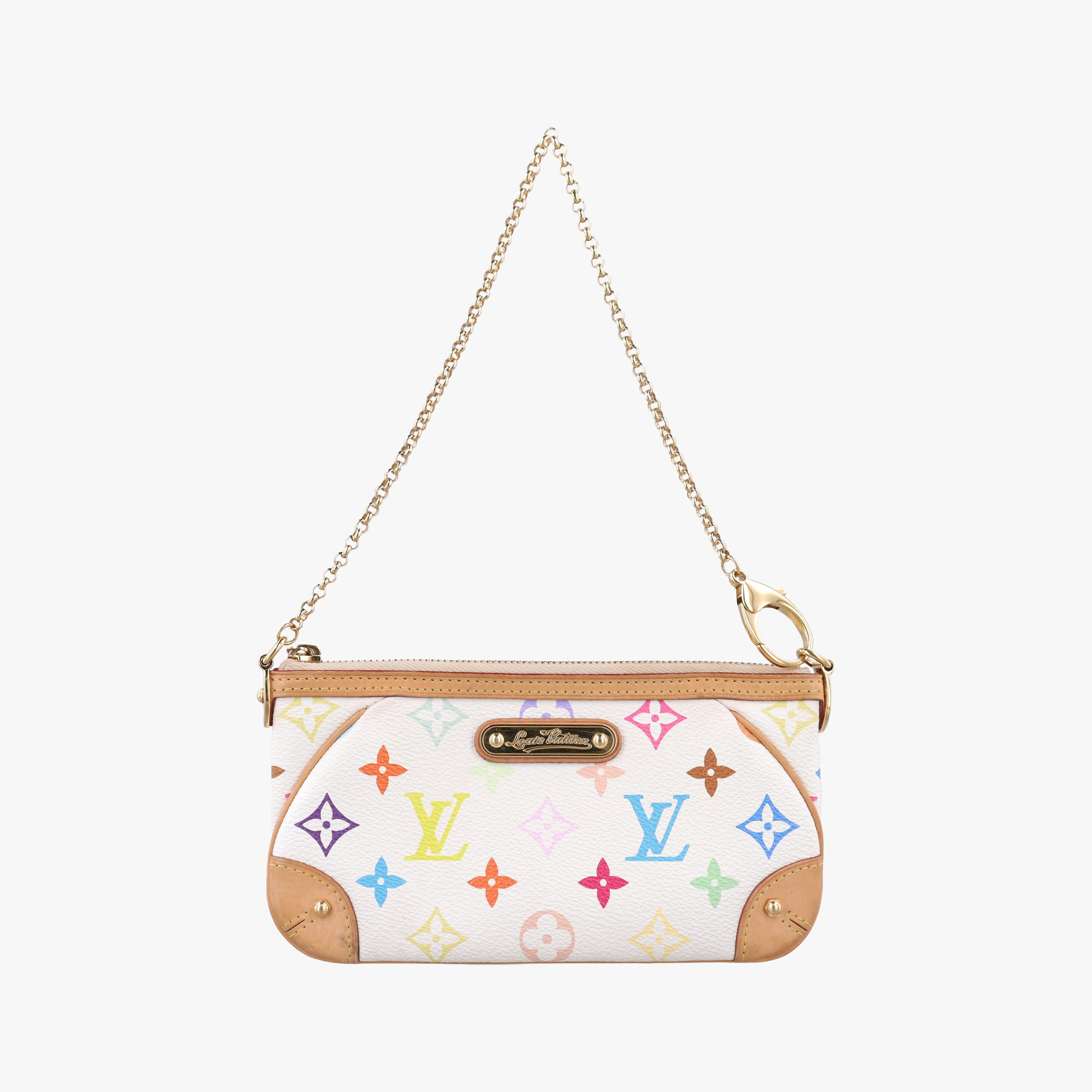 Pre-owned Louis Vuitton Pochette Mira MM Pouch white Monogram Multicolor M60096 shoulderbag | stylenewstar
