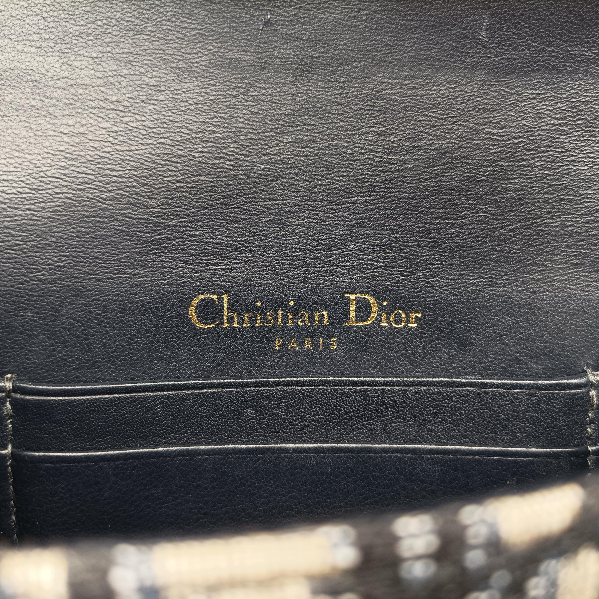 Pre-owned Christian Dior Saddle Navy×Gray Jacquard x Leather  bum bag/waist bag | stylenewstar