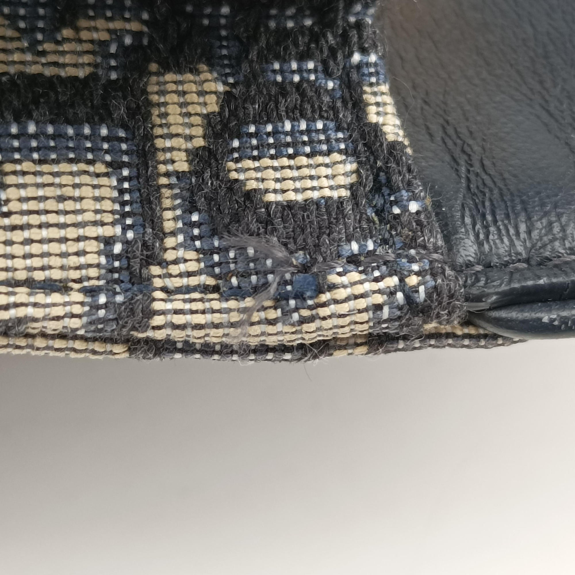 Pre-owned Christian Dior Saddle Navy×Gray Jacquard x Leather  bum bag/waist bag | stylenewstar
