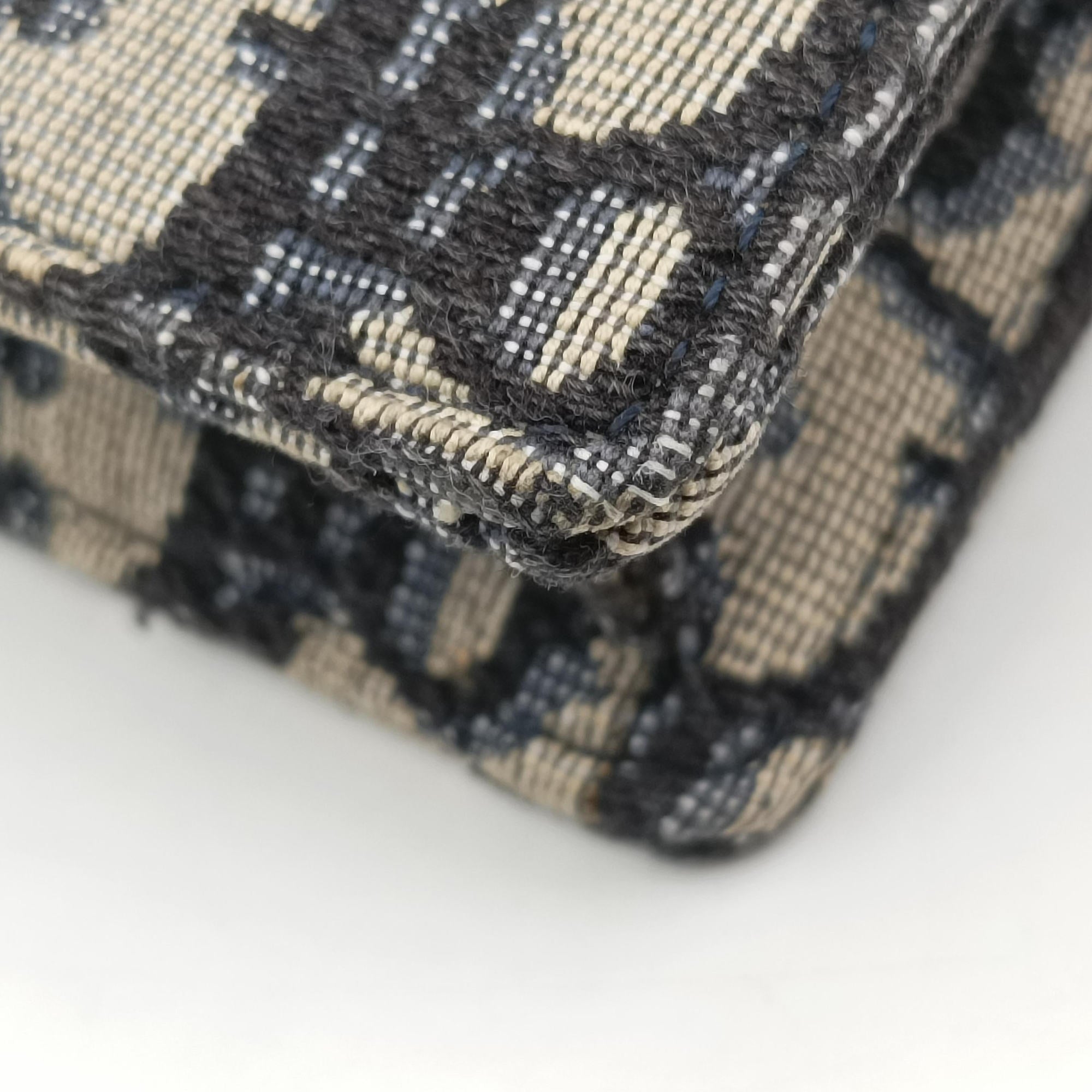Pre-owned Christian Dior Saddle Navy×Gray Jacquard x Leather  bum bag/waist bag | stylenewstar