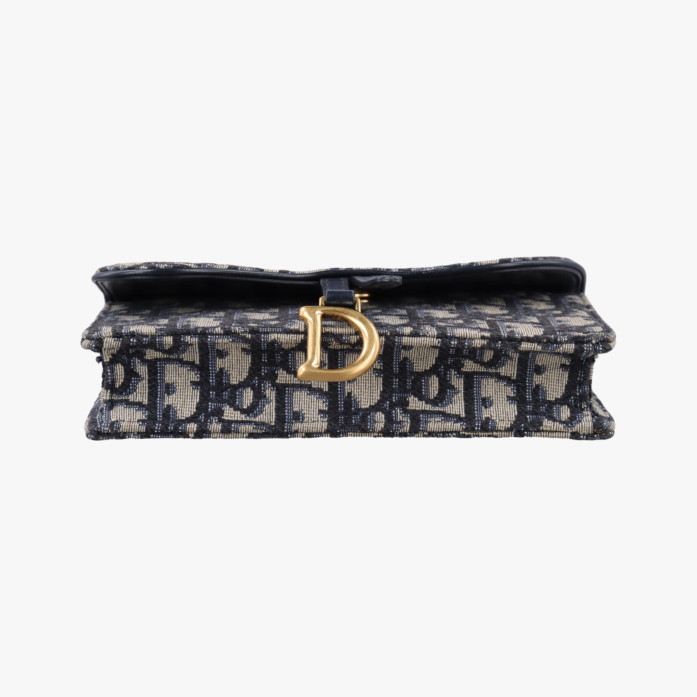 Pre-owned Christian Dior Saddle Navy×Gray Jacquard x Leather  bum bag/waist bag | stylenewstar