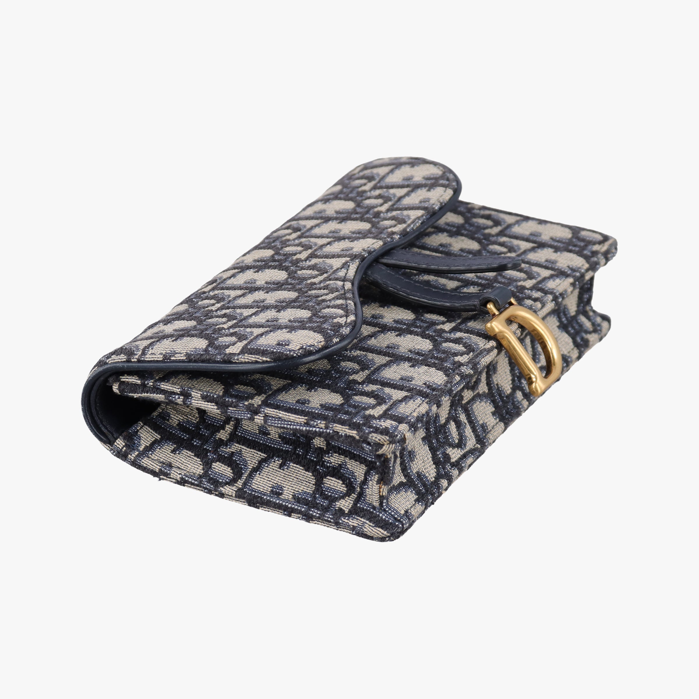 Pre-owned Christian Dior Saddle Navy×Gray Jacquard x Leather  bum bag/waist bag | stylenewstar