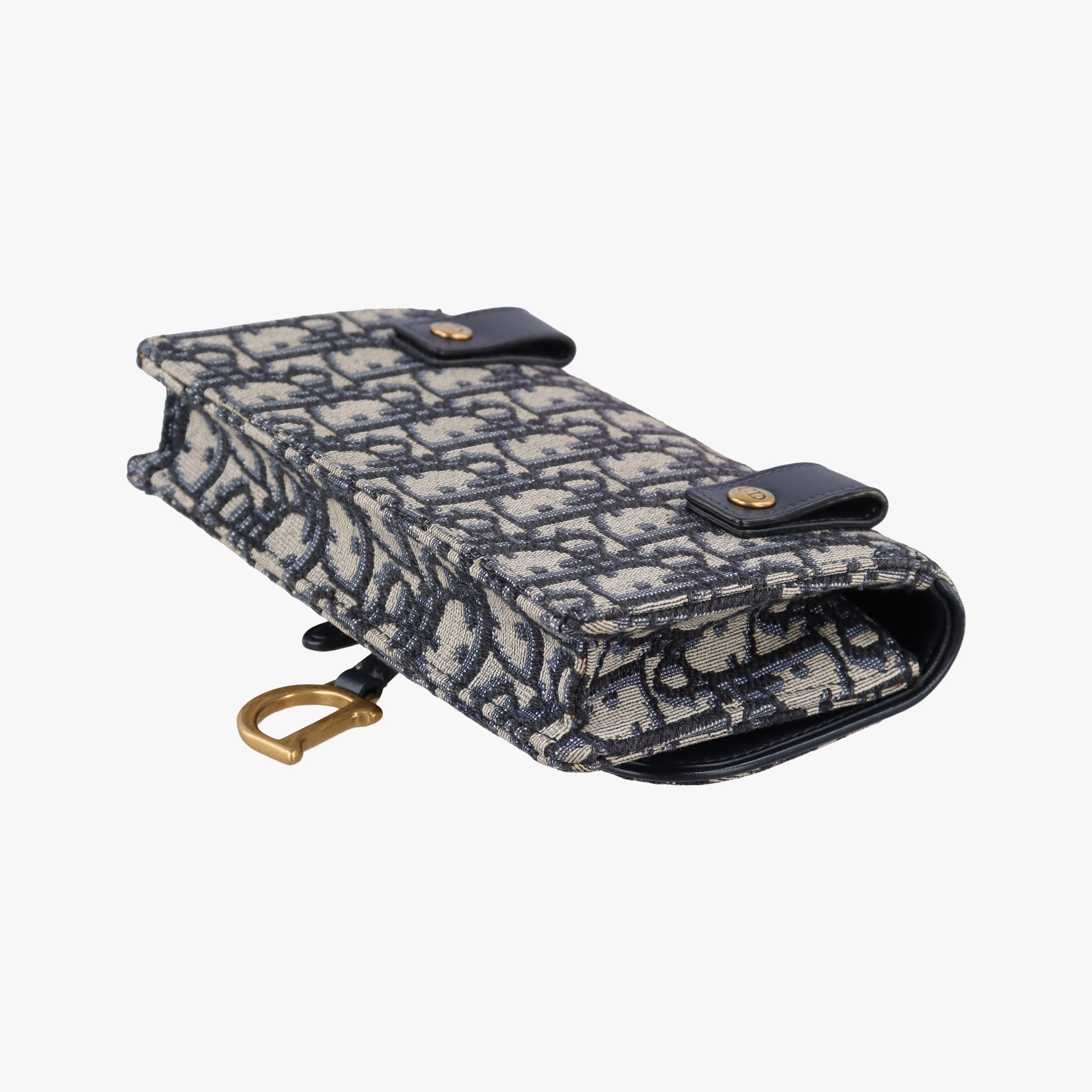 Pre-owned Christian Dior Saddle Navy×Gray Jacquard x Leather  bum bag/waist bag | stylenewstar