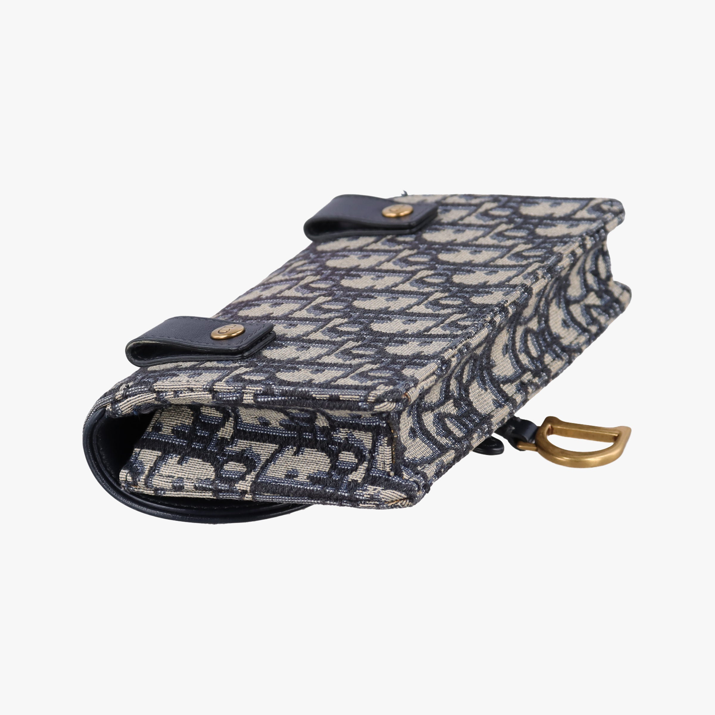 Pre-owned Christian Dior Saddle Navy×Gray Jacquard x Leather  bum bag/waist bag | stylenewstar