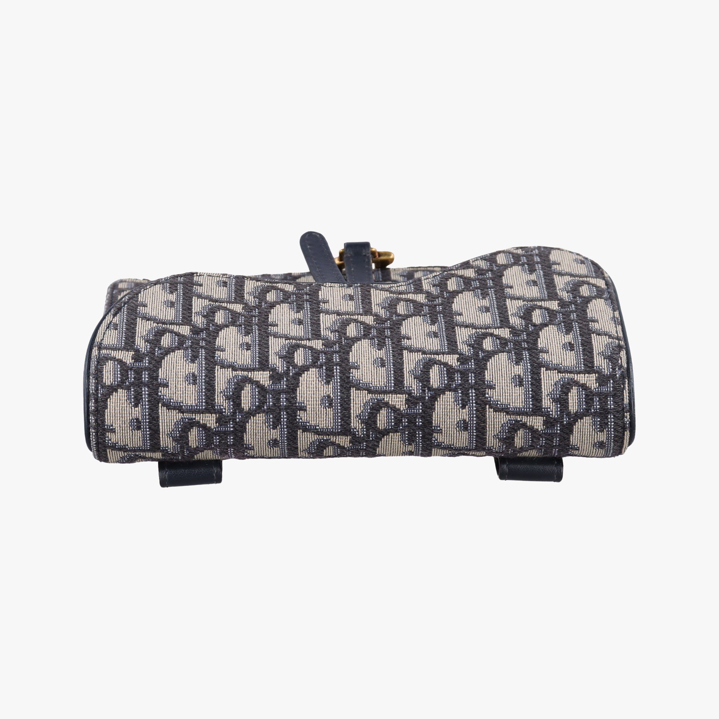 Pre-owned Christian Dior Saddle Navy×Gray Jacquard x Leather  bum bag/waist bag | stylenewstar