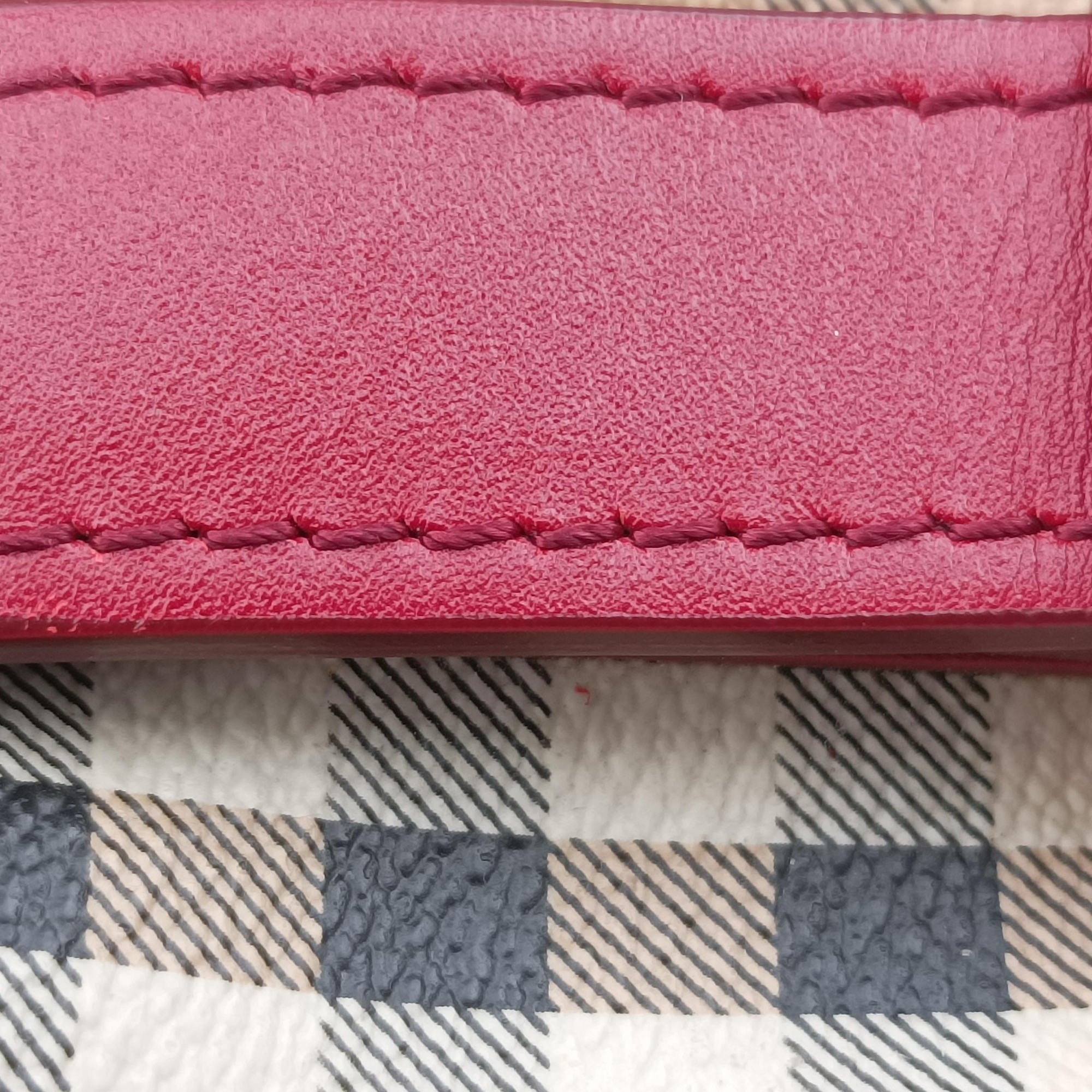 Pre-owned Burberry Haymarket Check Beige × Military Red Coated Canvas × Leather 2wayショルダーバッグ shoulderbag | stylenewstar