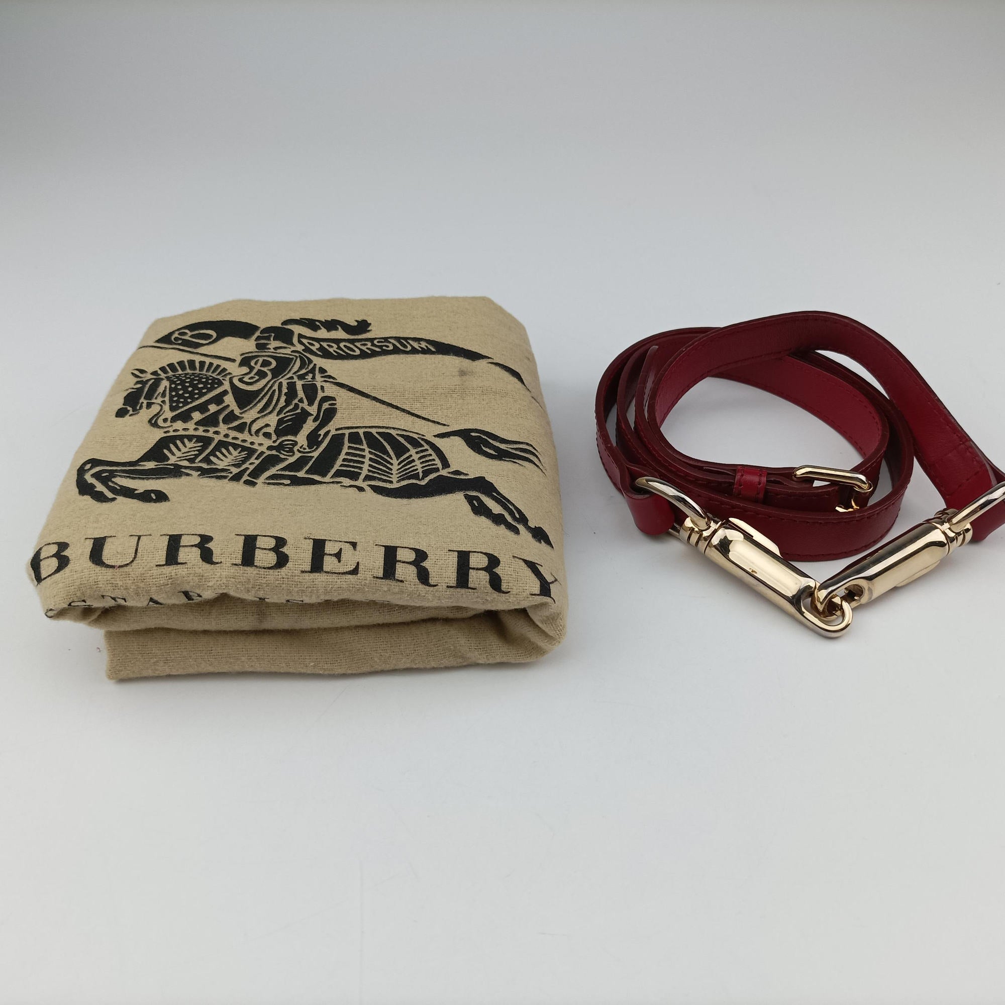 Pre-owned Burberry Haymarket Check Beige × Military Red Coated Canvas × Leather 2wayショルダーバッグ shoulderbag | stylenewstar