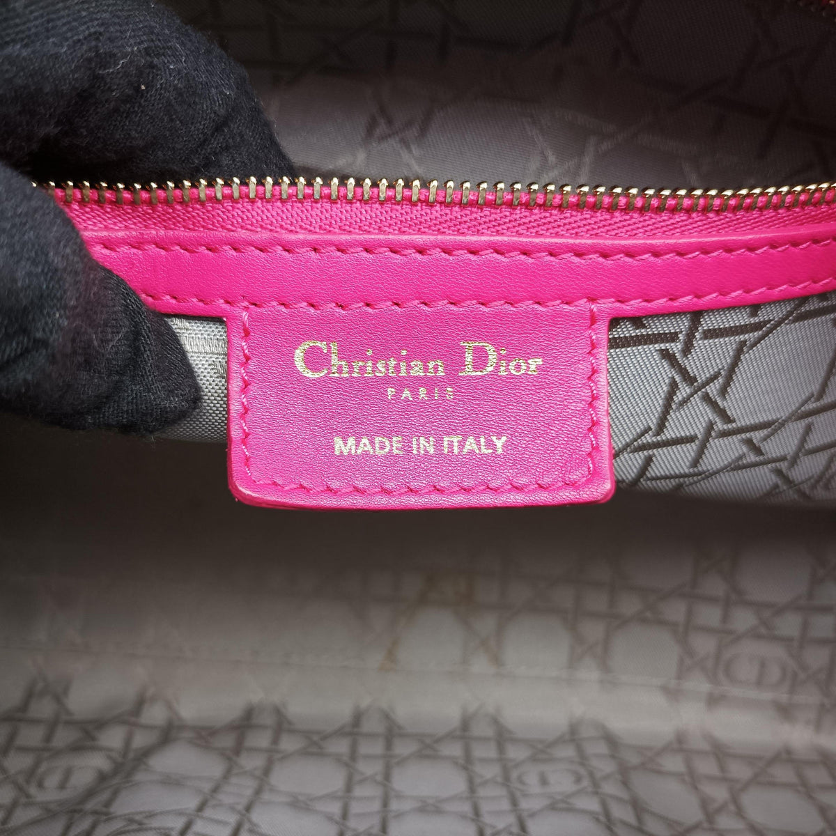 Pre-owned Christian Dior Lady Dior Rose lambskin  shoulderbag | stylenewstar