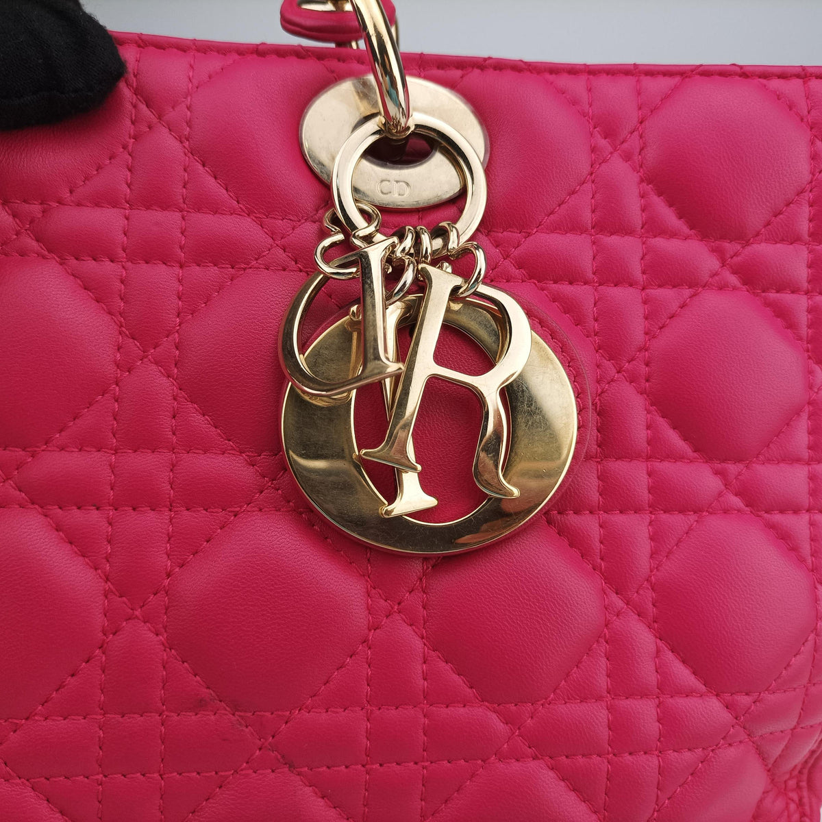 Pre-owned Christian Dior Lady Dior Rose lambskin  shoulderbag | stylenewstar
