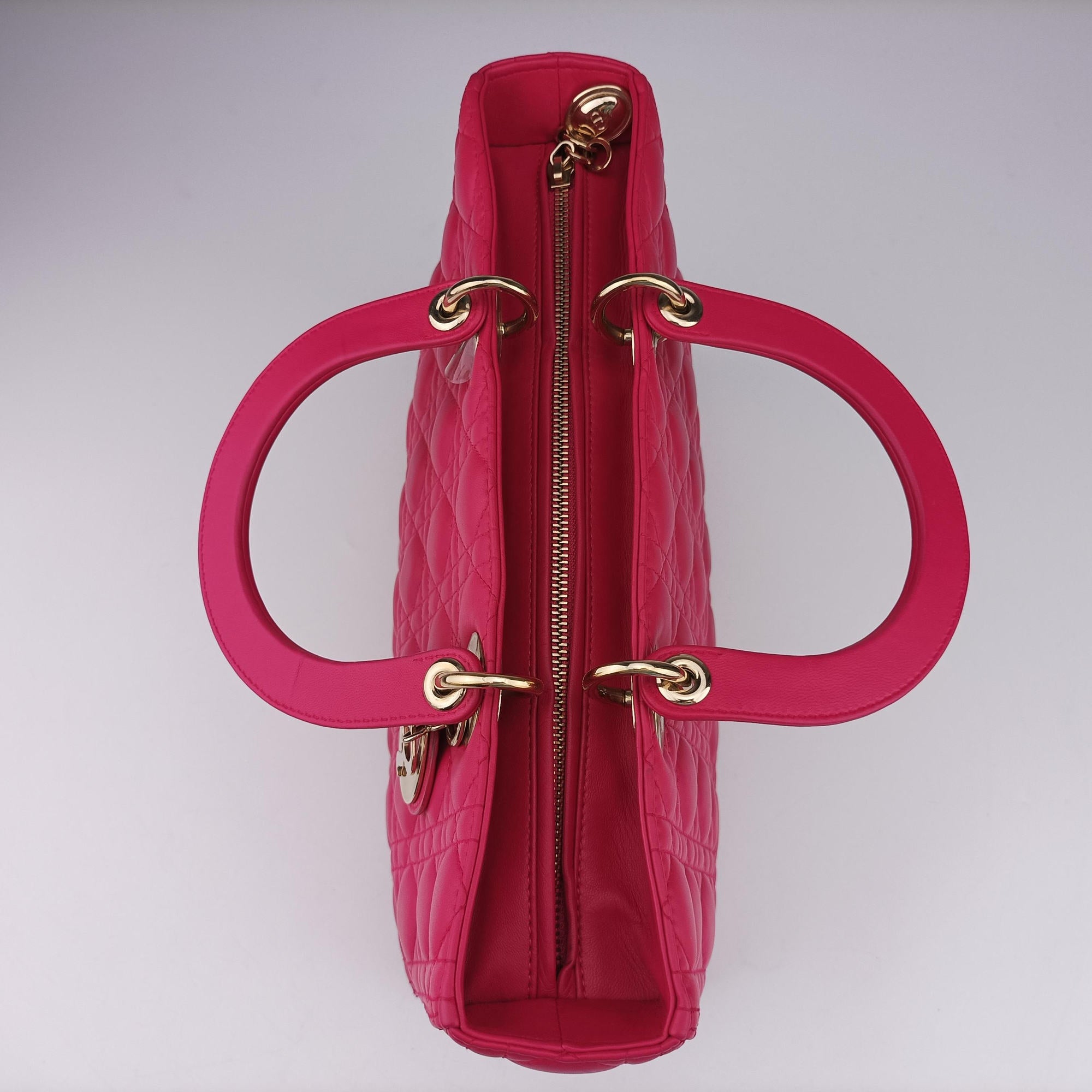 Pre-owned Christian Dior Lady Dior Rose lambskin  shoulderbag | stylenewstar