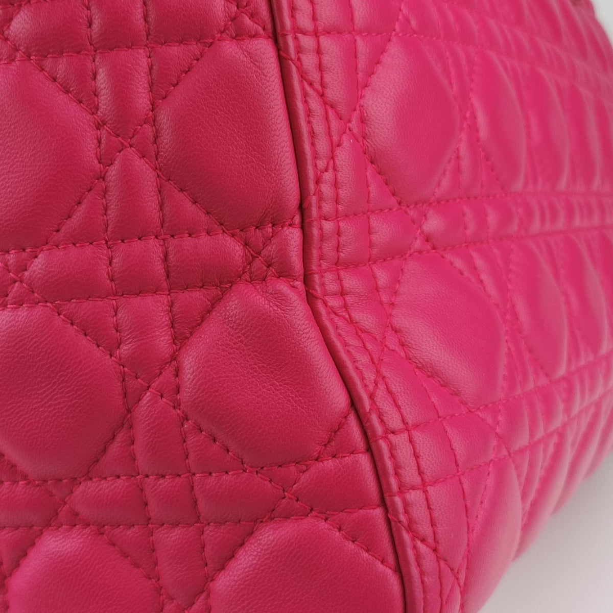 Pre-owned Christian Dior Lady Dior Rose lambskin  shoulderbag | stylenewstar
