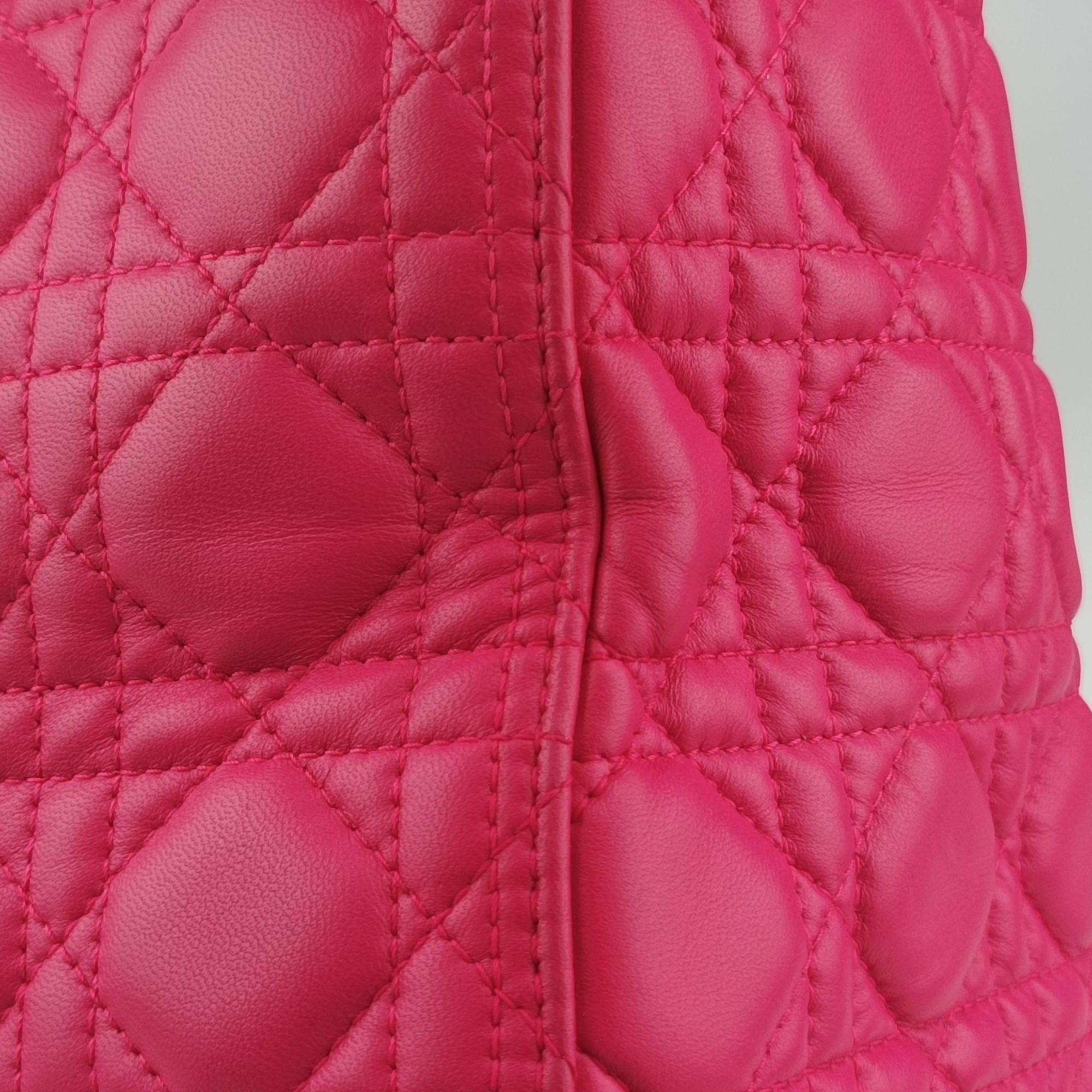 Pre-owned Christian Dior Lady Dior Rose lambskin  shoulderbag | stylenewstar