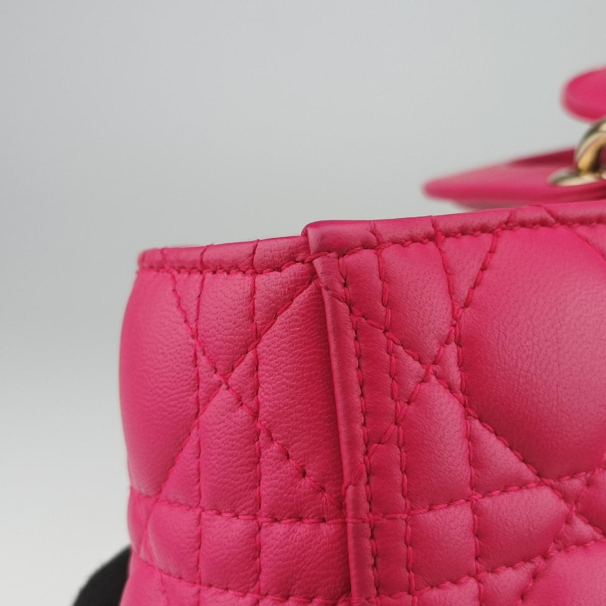 Pre-owned Christian Dior Lady Dior Rose lambskin  shoulderbag | stylenewstar