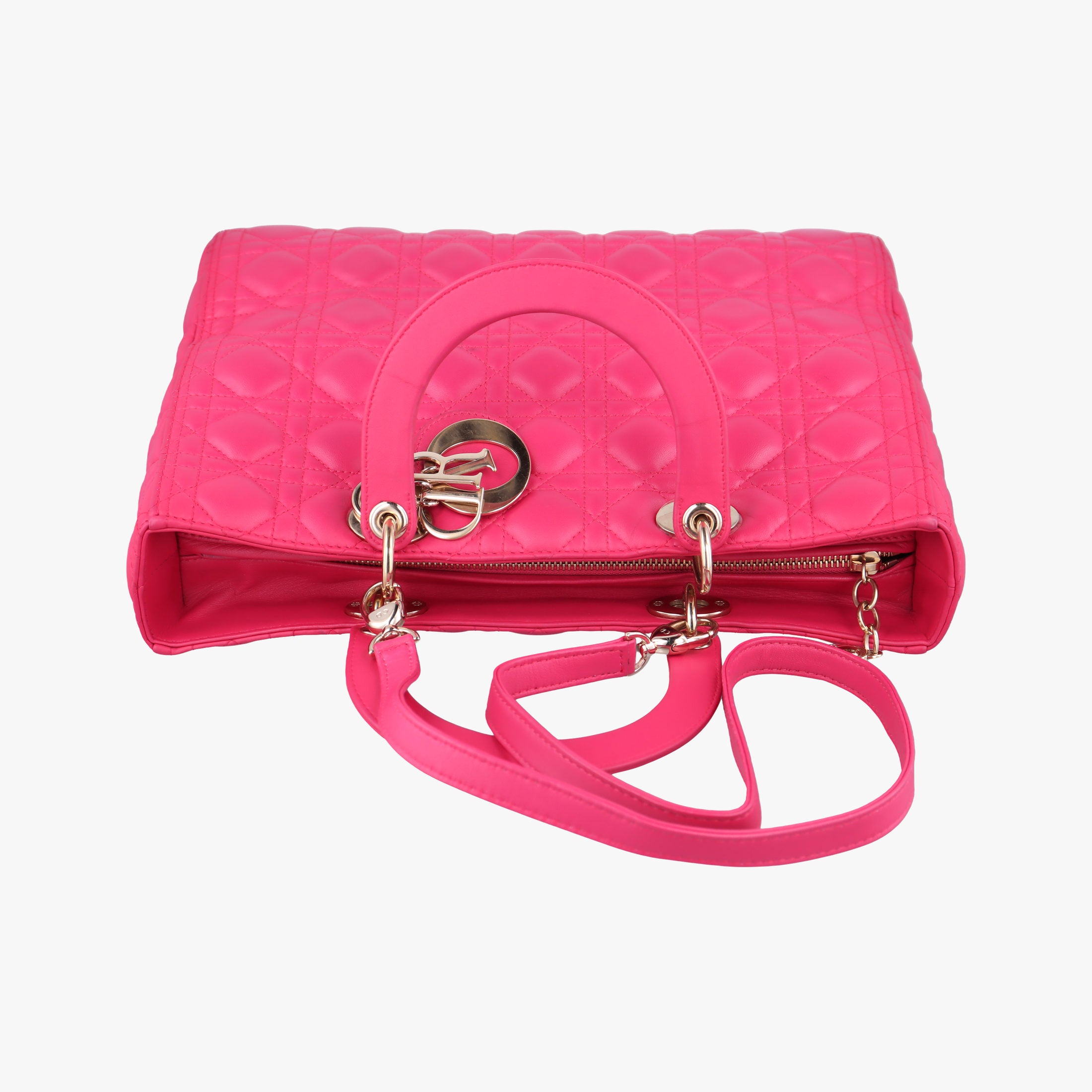 Pre-owned Christian Dior Lady Dior Rose lambskin  shoulderbag | stylenewstar
