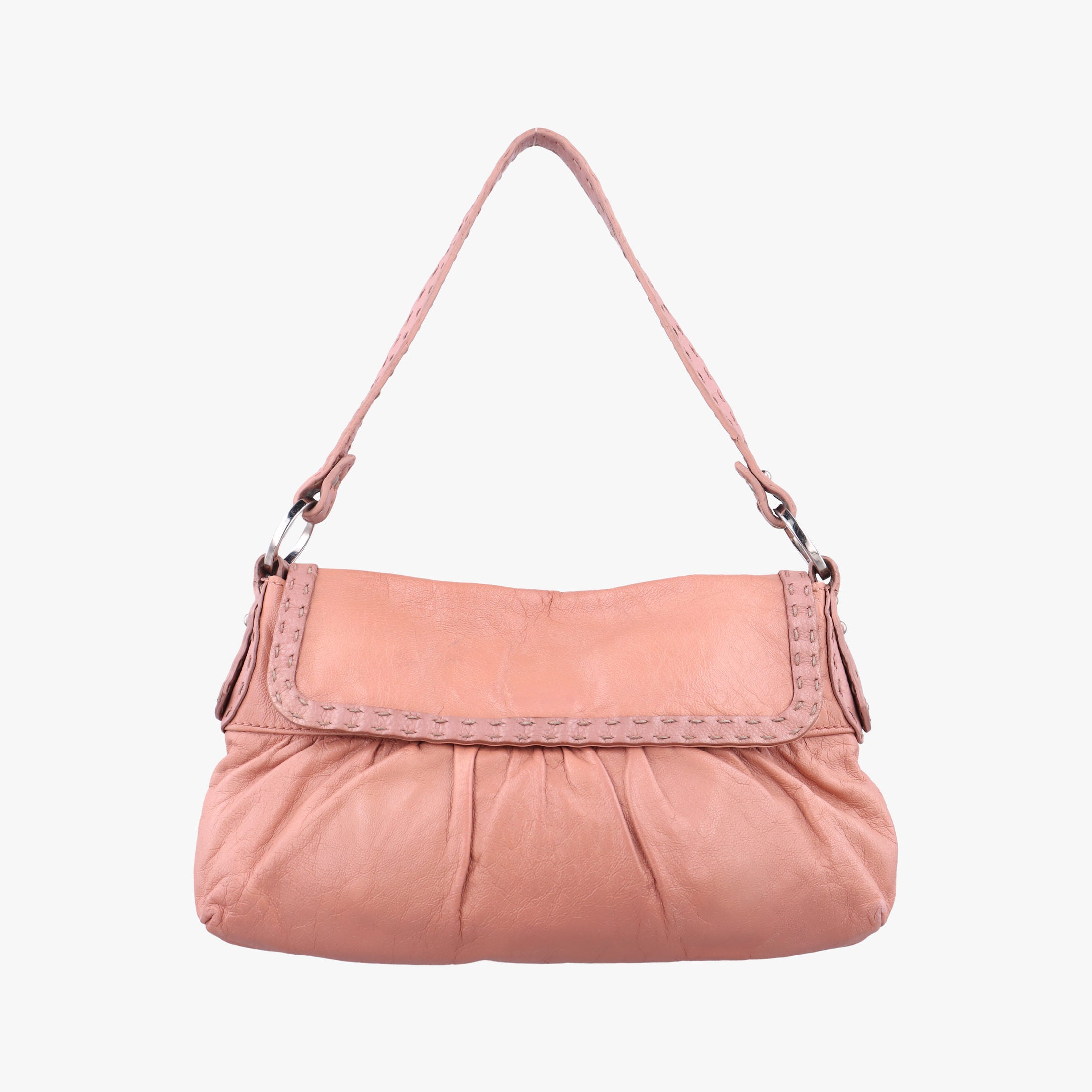 Vintage Fendi selleria flap pink Leather 8BR356 shoulderbag | stylenewstar
