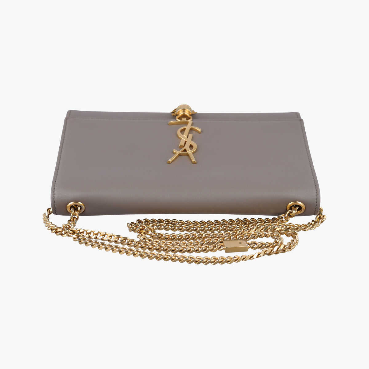 Pre-owned Yves Saint Laurent KATE Grey Leather 354119 shoulderbag | stylenewstar