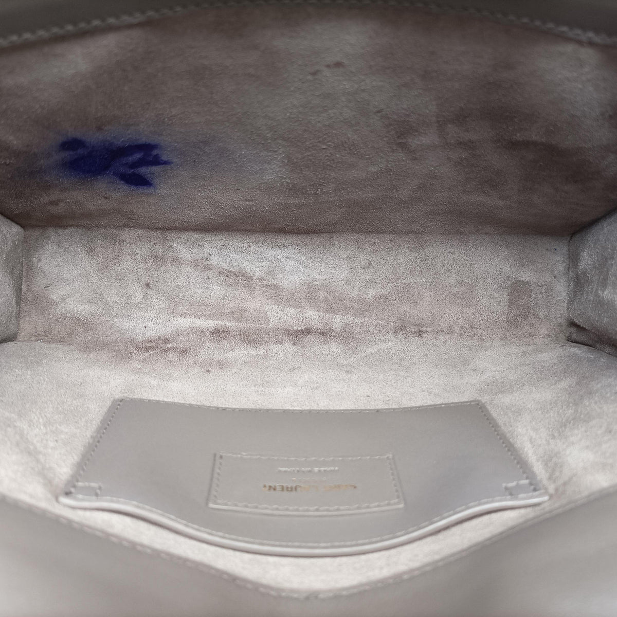 Pre-owned Yves Saint Laurent KATE Grey Leather 354119 shoulderbag | stylenewstar