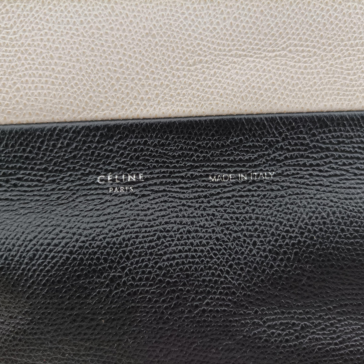 Pre-owned Celine Cabas Tote Cream × Black Leather  shoulderbag | stylenewstar